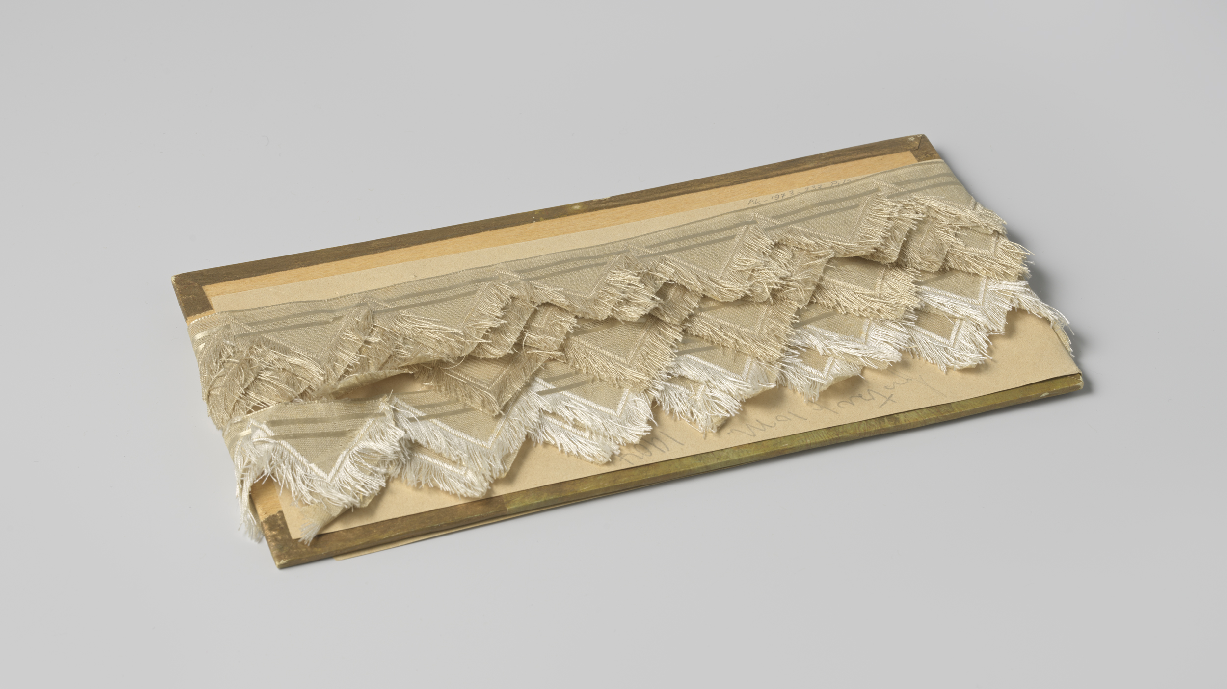 Abstract silk artwork by Gustav Schnitzler featuring white and ecru textures