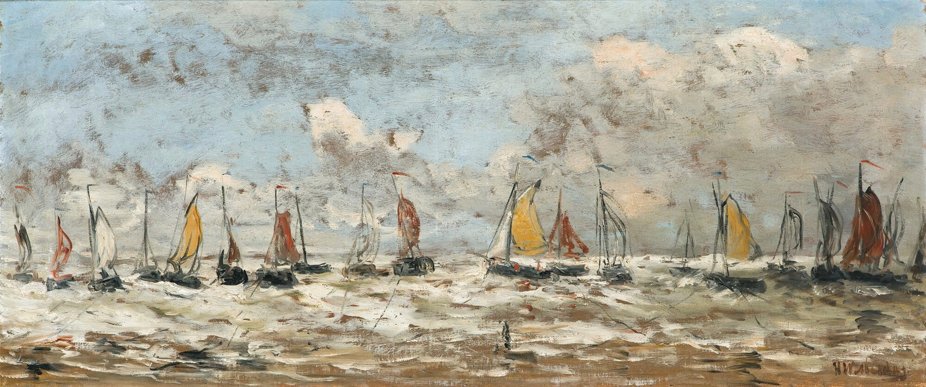 Fishing Fleet Off The Dutch Coast, by Hendrik Willem Mesdag, public domain