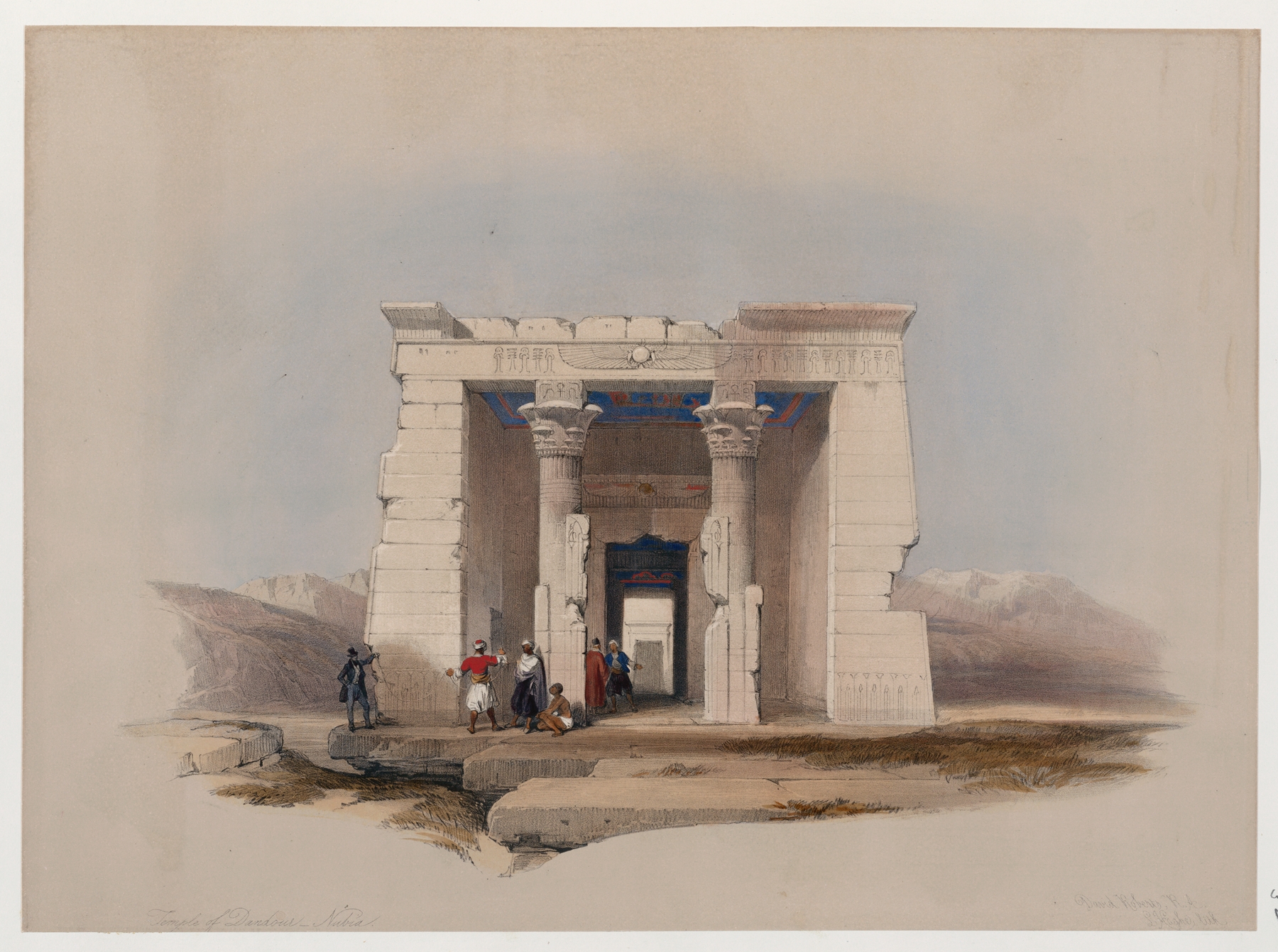 Temple of Dandour, architecture by David Roberts, 1846-1849