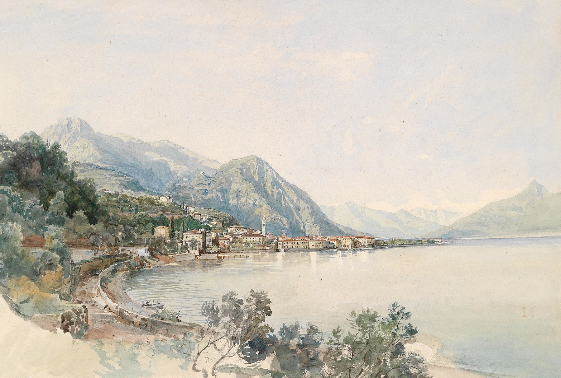 Blick über den Comer See auf Bellaggio, by Thomas Ender, public domain