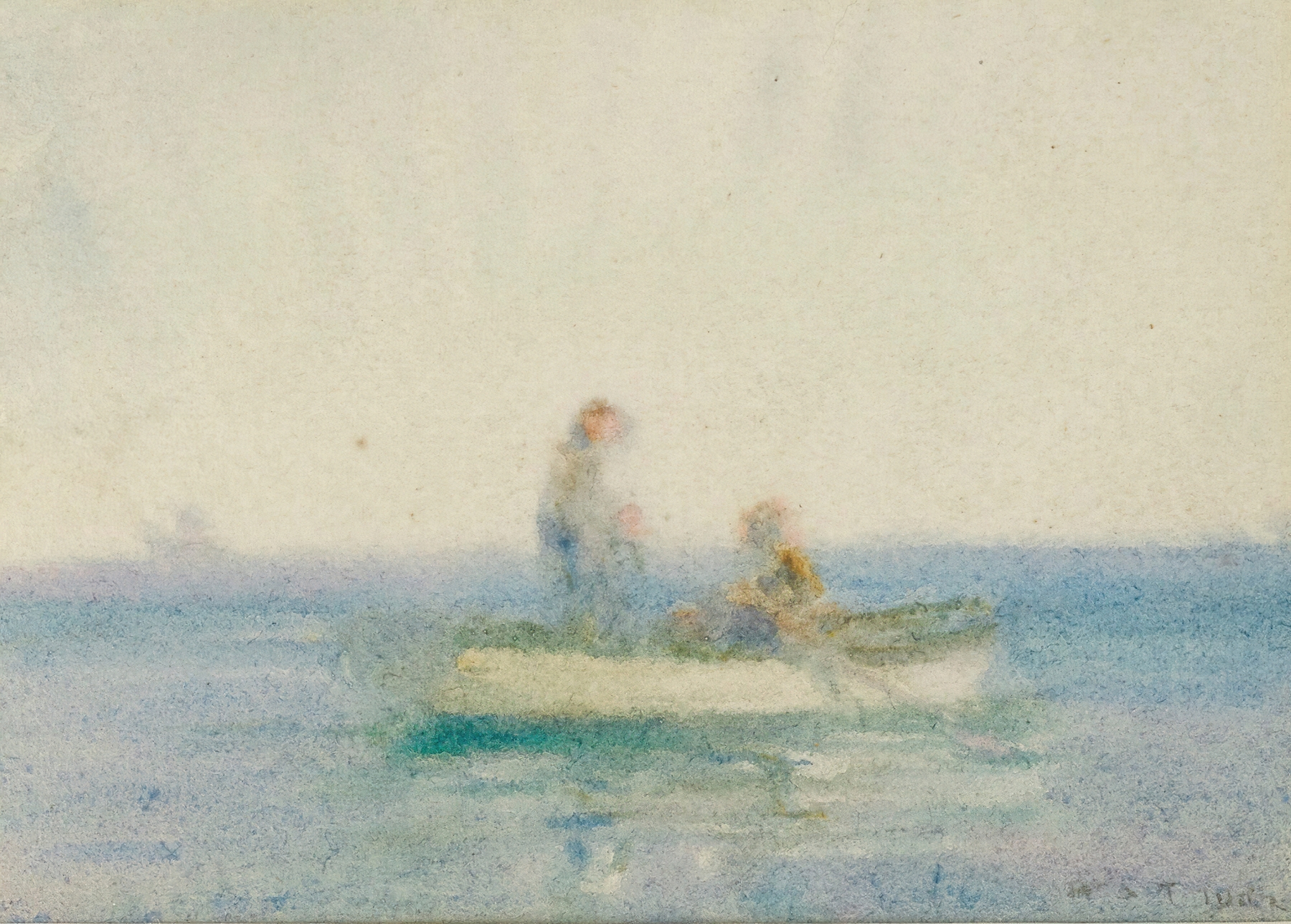 Two Figures In A Boat, by Henry Scott Tuke, public domain