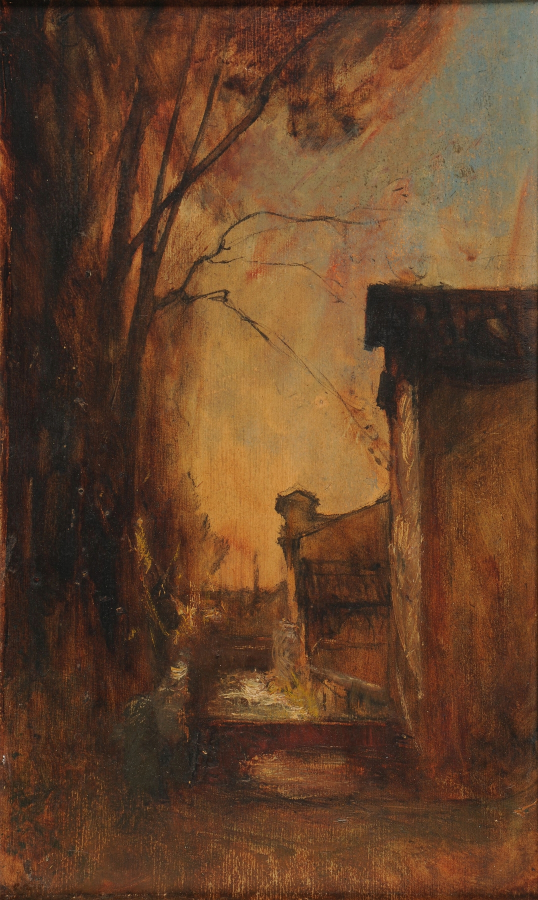 Allée des Tilleuls à Crémieu by François-Auguste Ravier, oil on canvas depicting a tree-lined path.