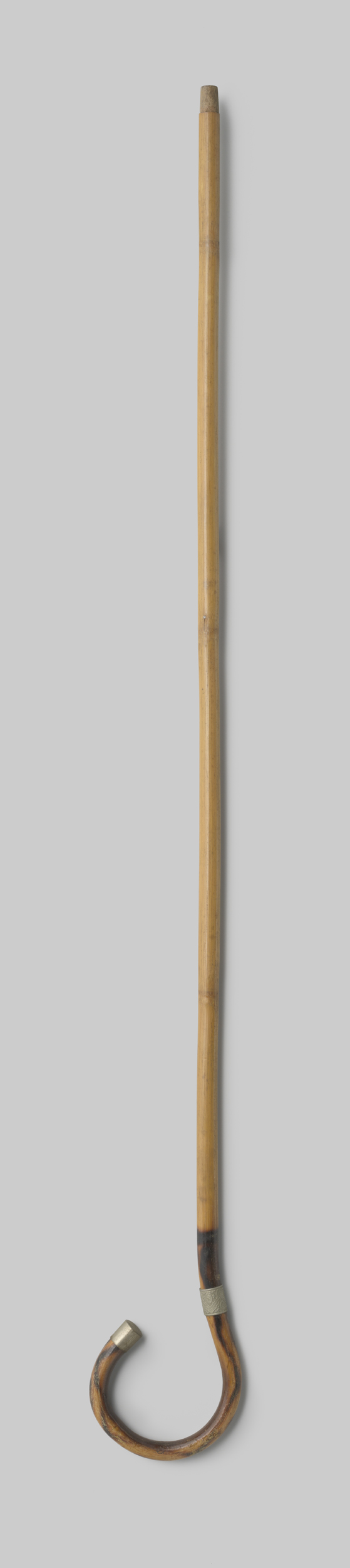 Bamboo parasol with silver tip and ring by Gustav Schnitzler