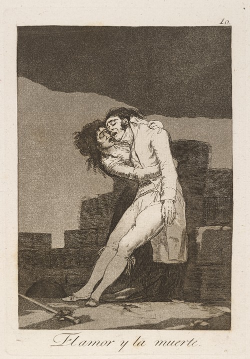 This painting by Goya explores themes of love and death.