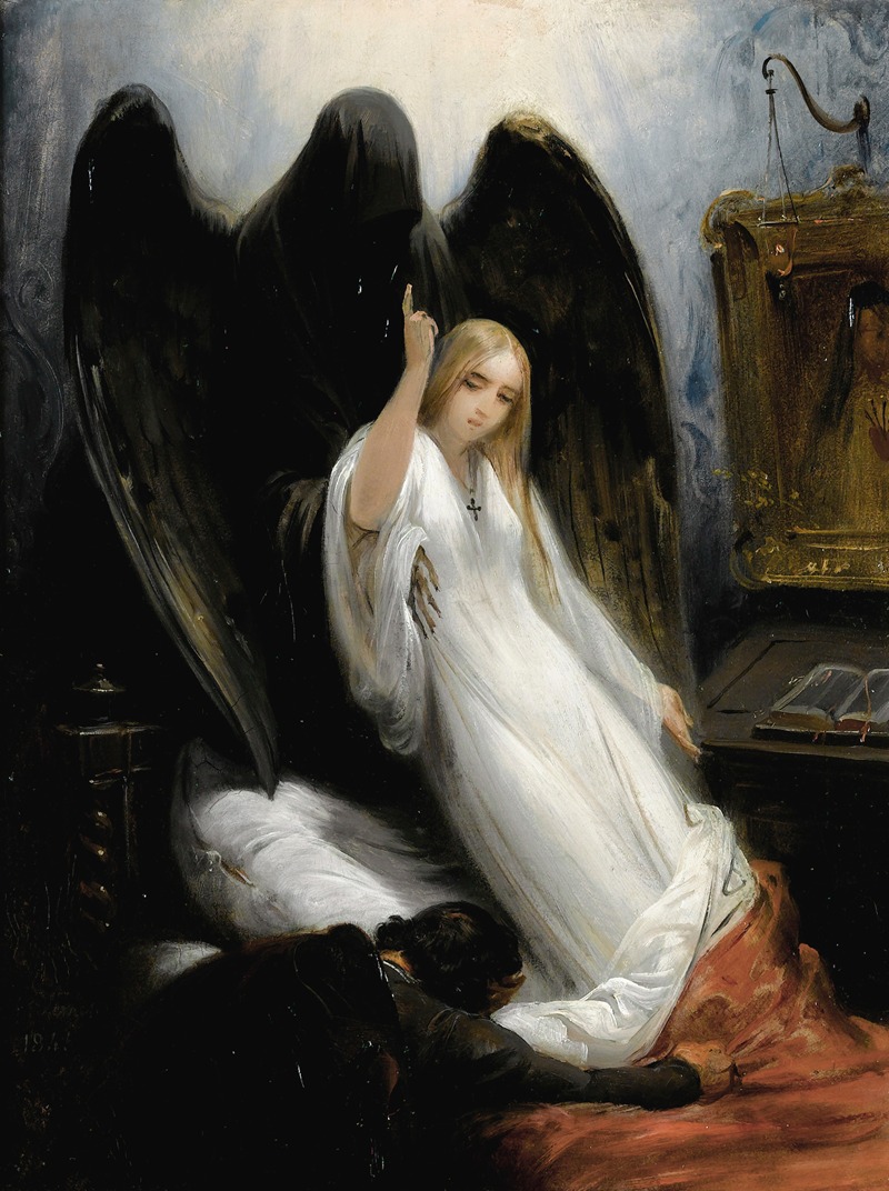 A dramatic depiction of death and youth in Horace Vernet's painting.