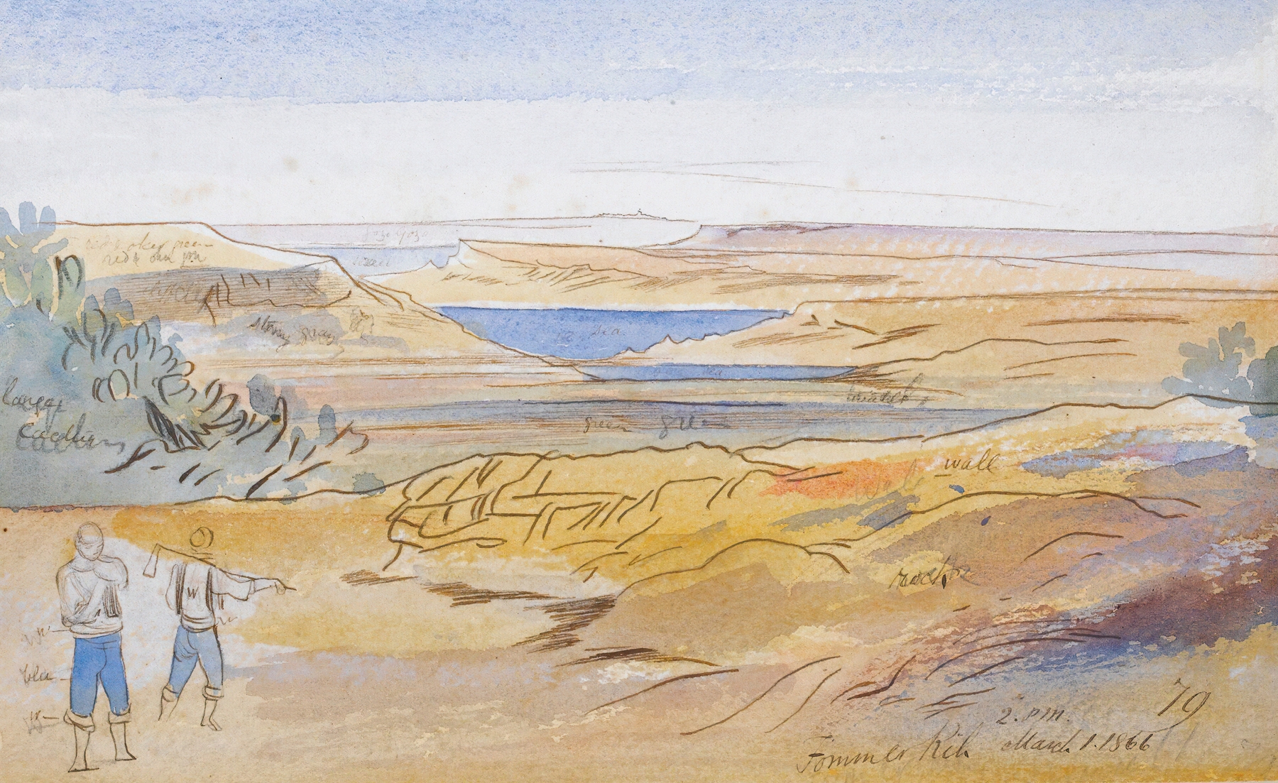 Fomm Ir-Rih, Malta, by Edward Lear, public domain