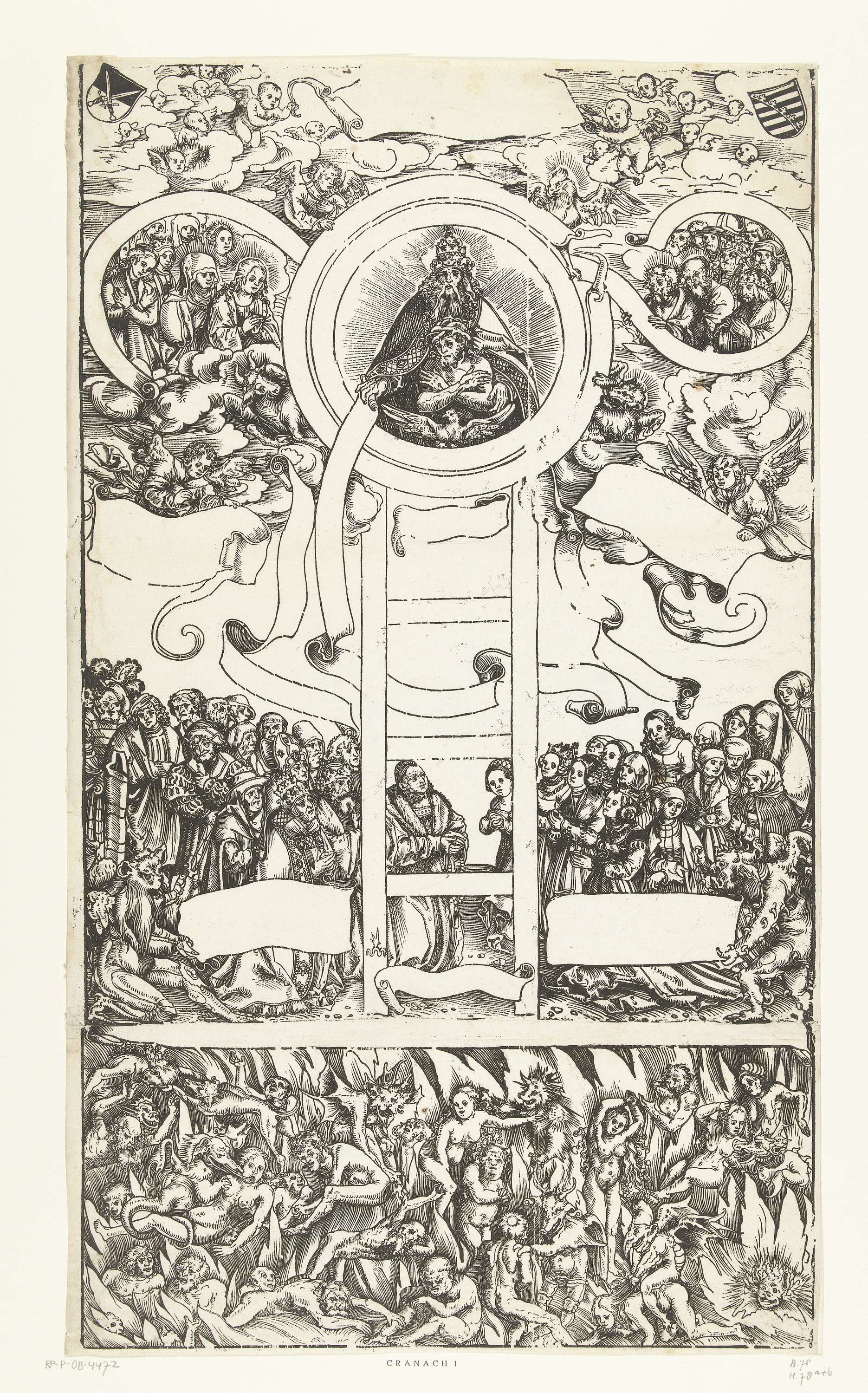 Religious drawing on paper by Lucas Cranach depicting the soul's journey.