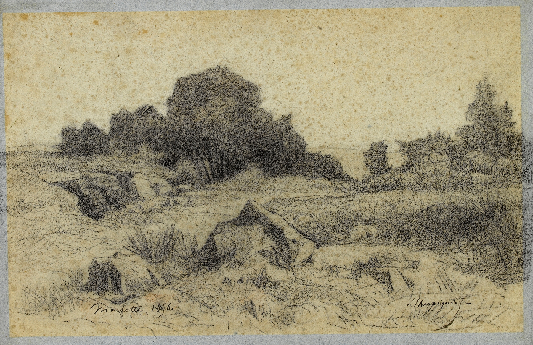 Paysage à Marlotte (Fontainebleau), by Henri-Joseph Harpignies, public domain