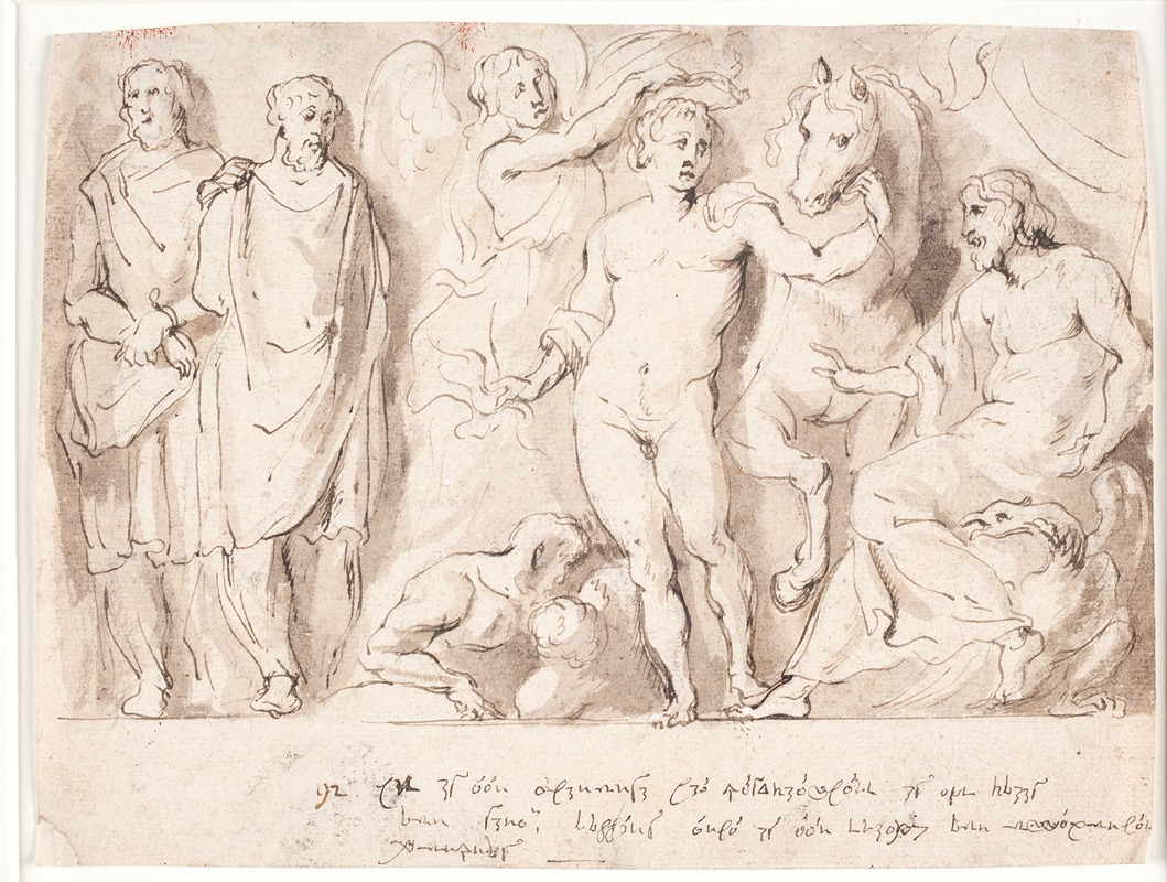 This painting depicts Alexander the Great celebrating his victory.