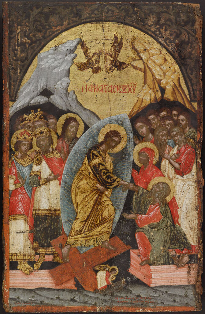 Baroque oil painting 'Descent into Hell' by an unidentified artist depicting dark figures in chaos.