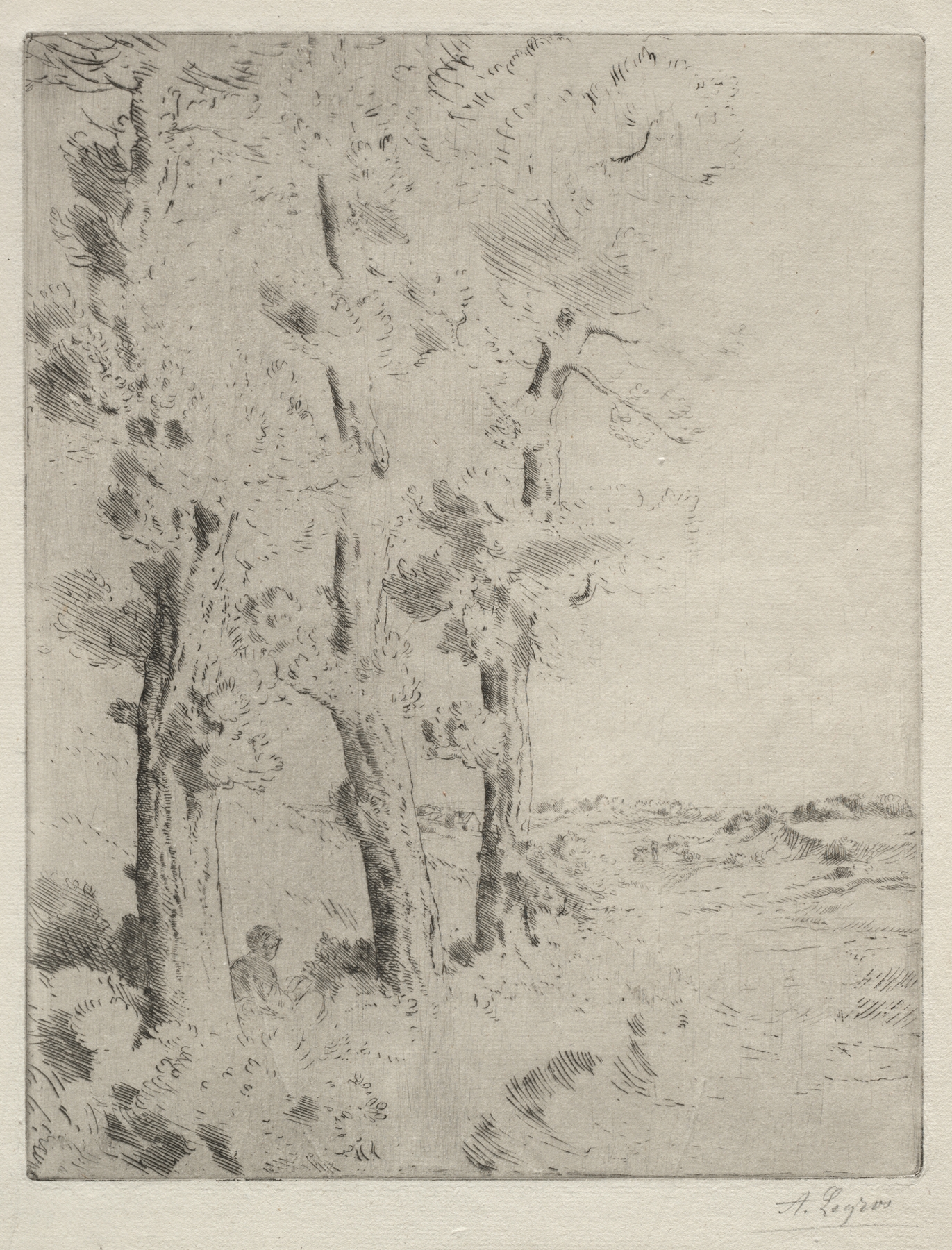 The Reader; The Lecture under the Trees, by Alphonse Legros, public domain