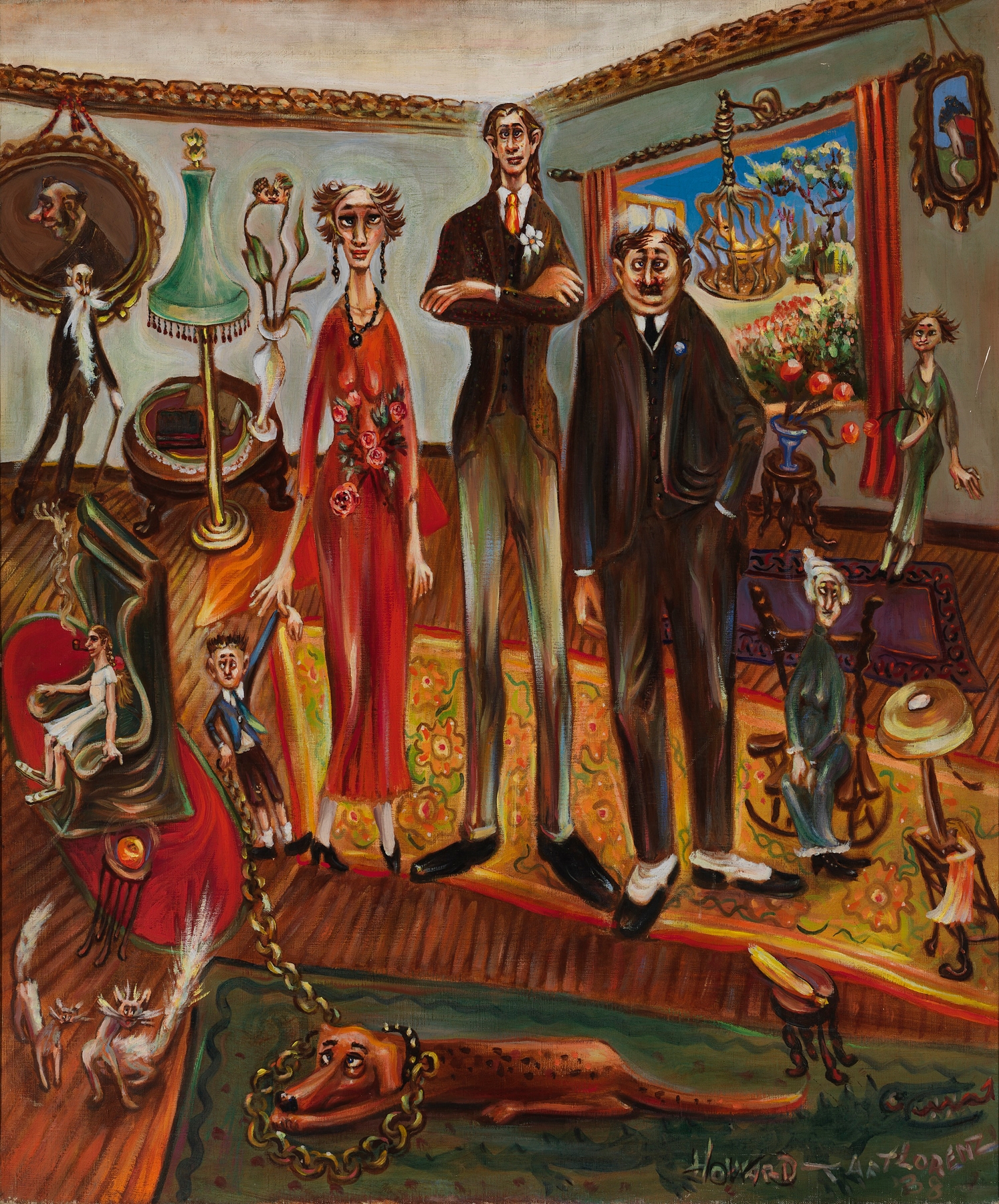Figurative artwork A Family by Howard Taft Lorenz, depicting a family embrace in an unknown medium.