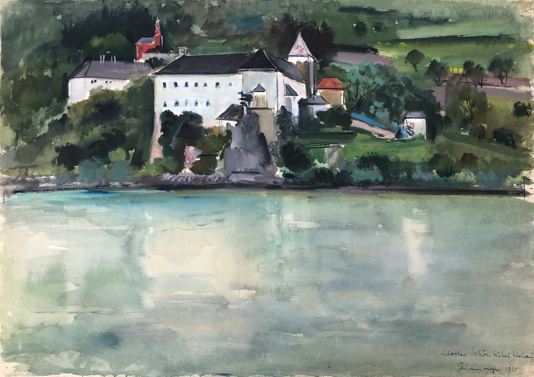 Kloster Schönbühel an der Donau in der Wachau, by Otto Geigenberger, public domain