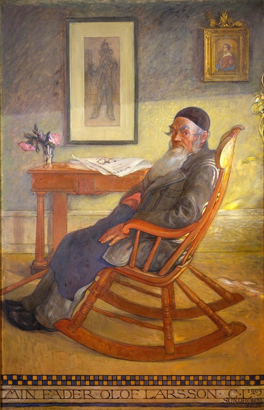 A portrait of Carl Larsson's father, showcasing familial bonds.