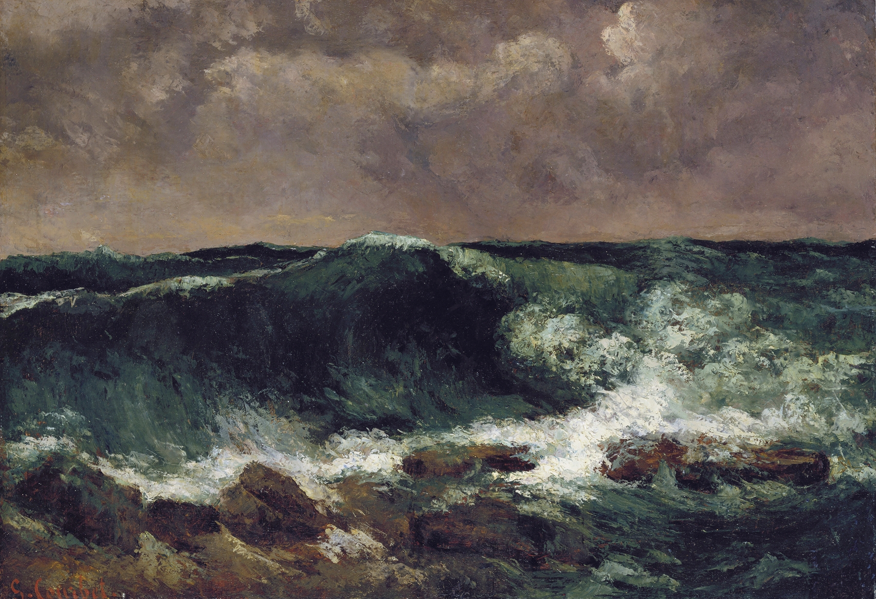 The Wave, by Gustave Courbet, public domain