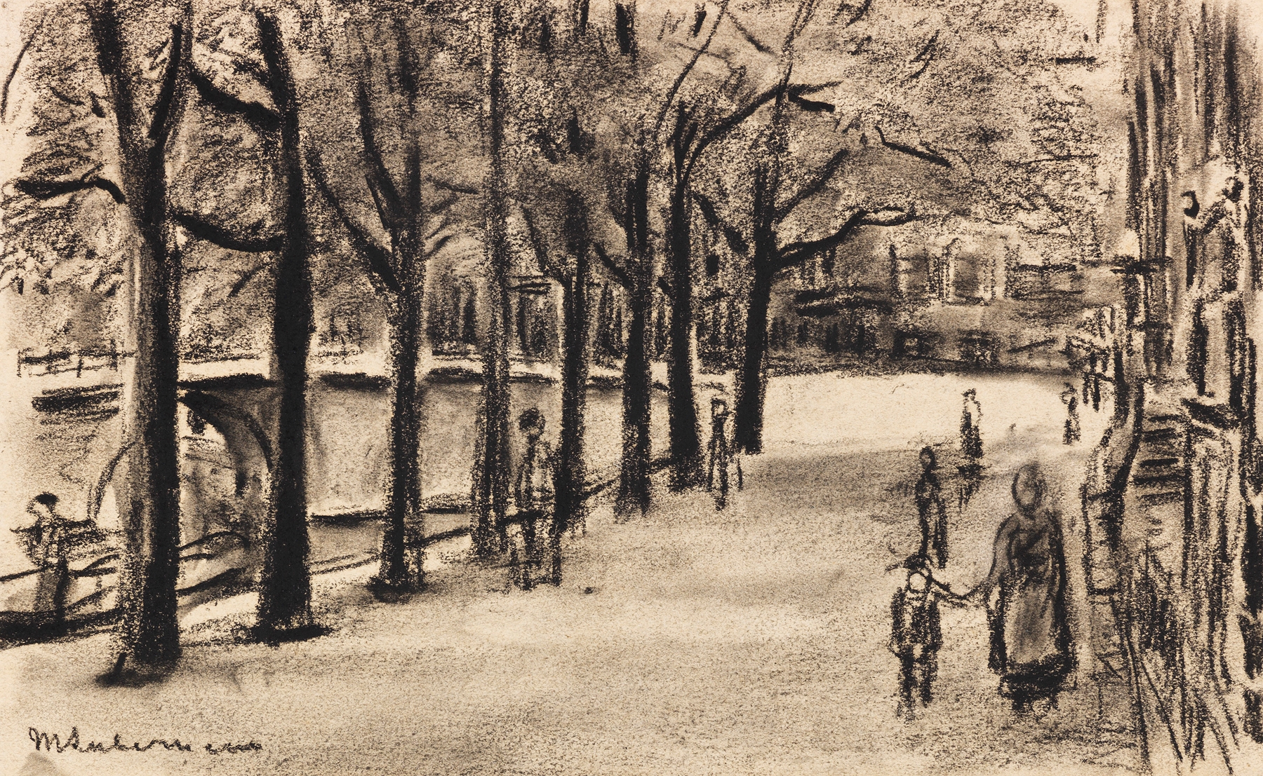 Gracht in Amsterdam mit Brücke, by Max Liebermann, public domain