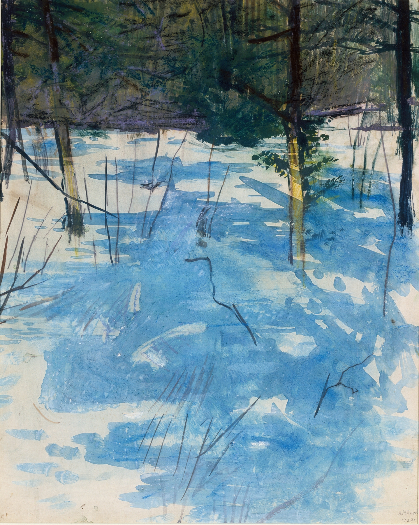 Winter, Monadnock by Abbott Handerson Thayer, oil on canvas depicting a snowy mountain landscape