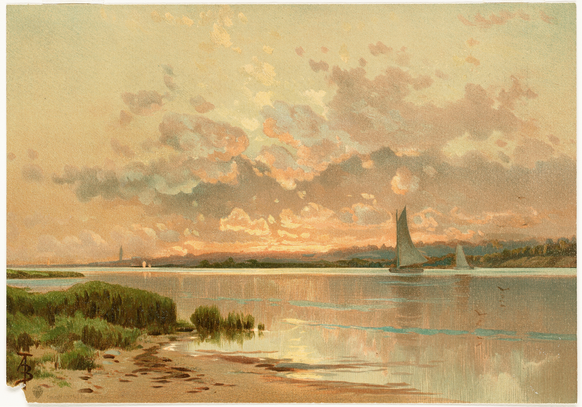 Sunset over Shinnecock Bay, oil on canvas by Alfred Thompson Bricher
