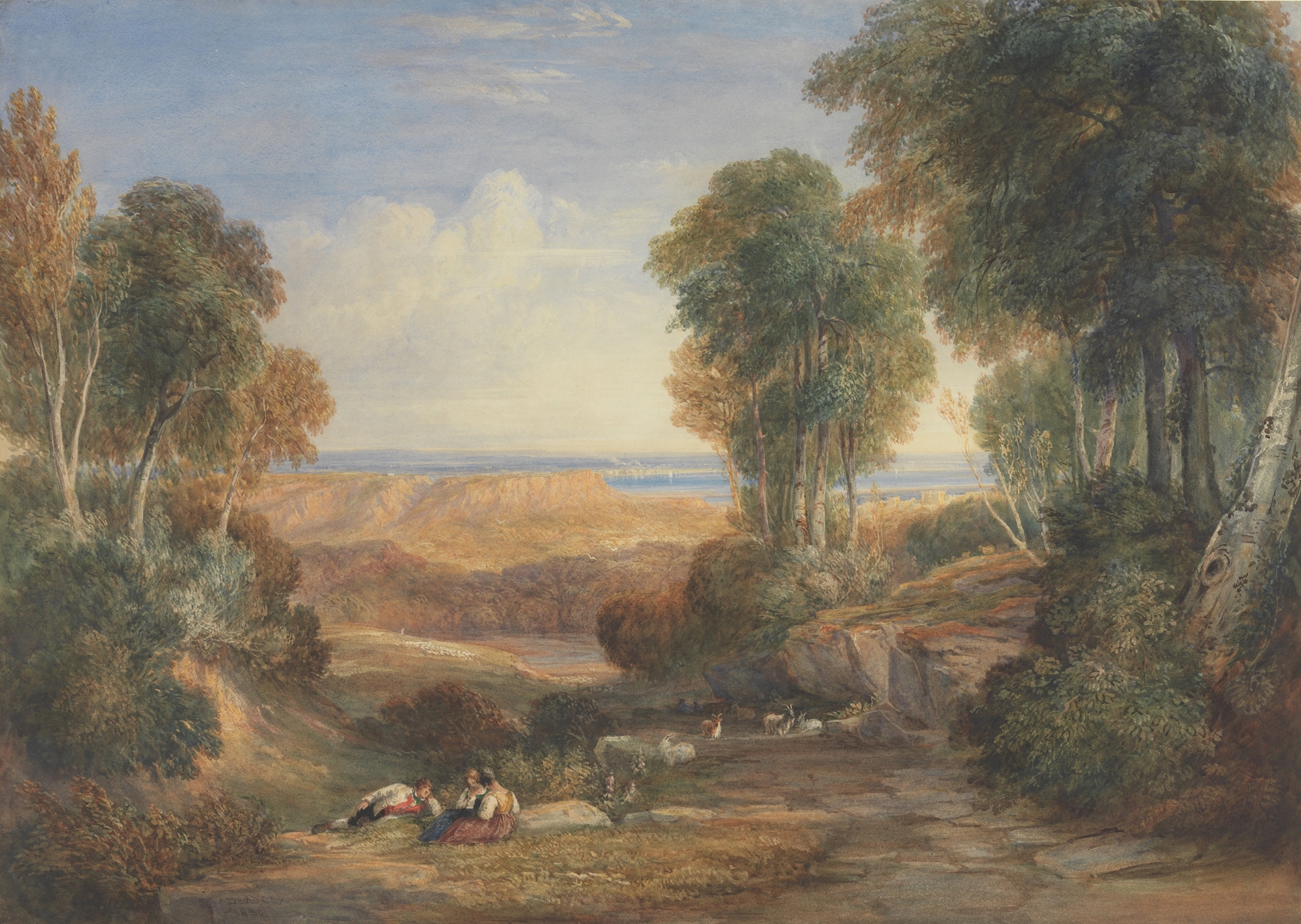 The Junction of the Severn and the Wye with Chepstow in the Distance, by David Cox, public domain