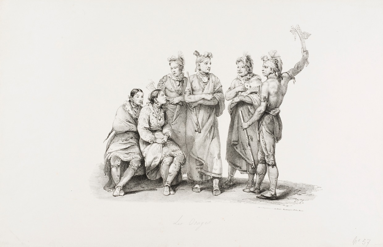 A historical painting depicting an Osage delegation in Paris.