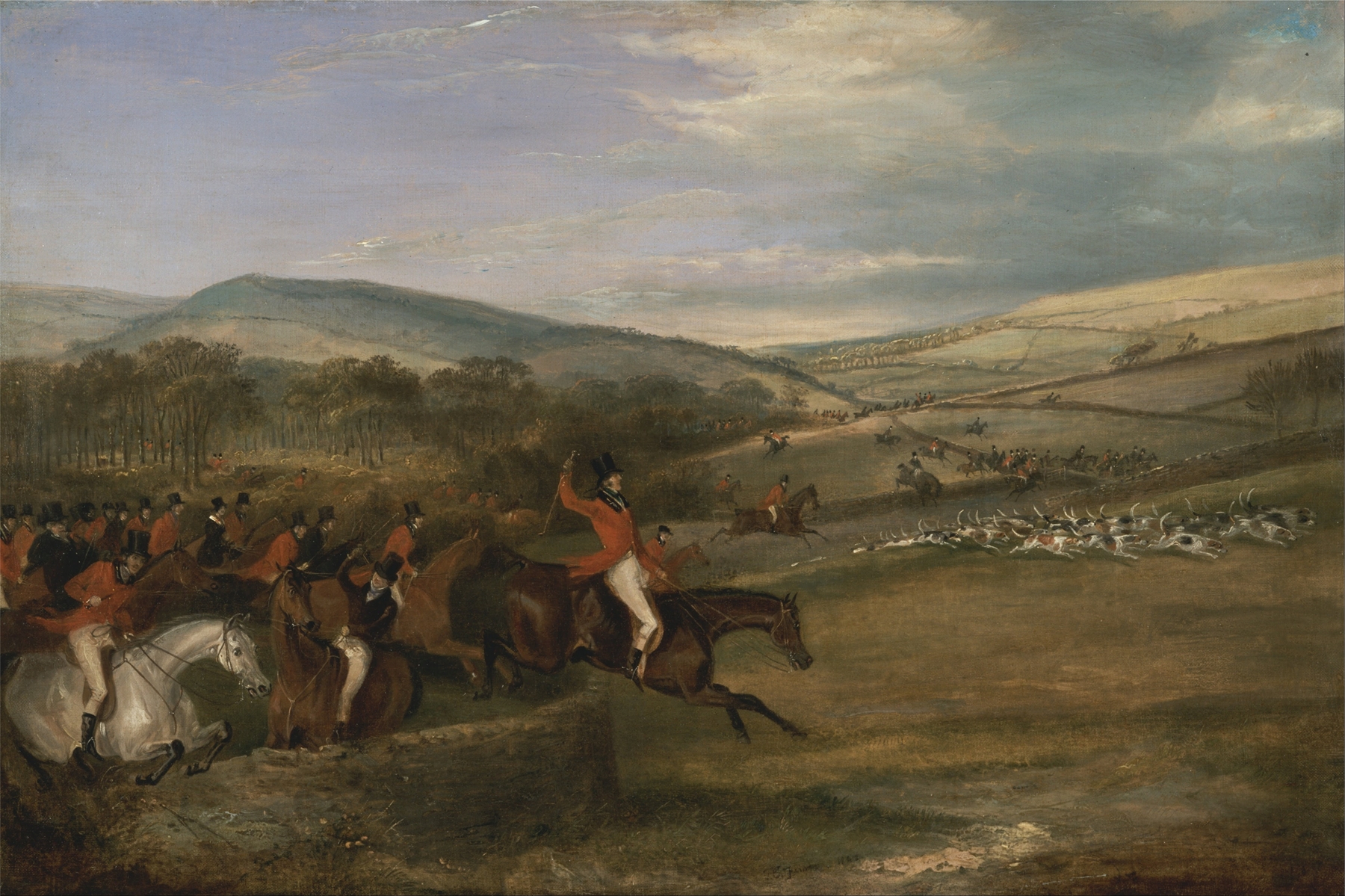 The Berkeley Hunt, 1842: Full Cry by Francis Calcraft Turner, depicting hounds in motion, oil painting