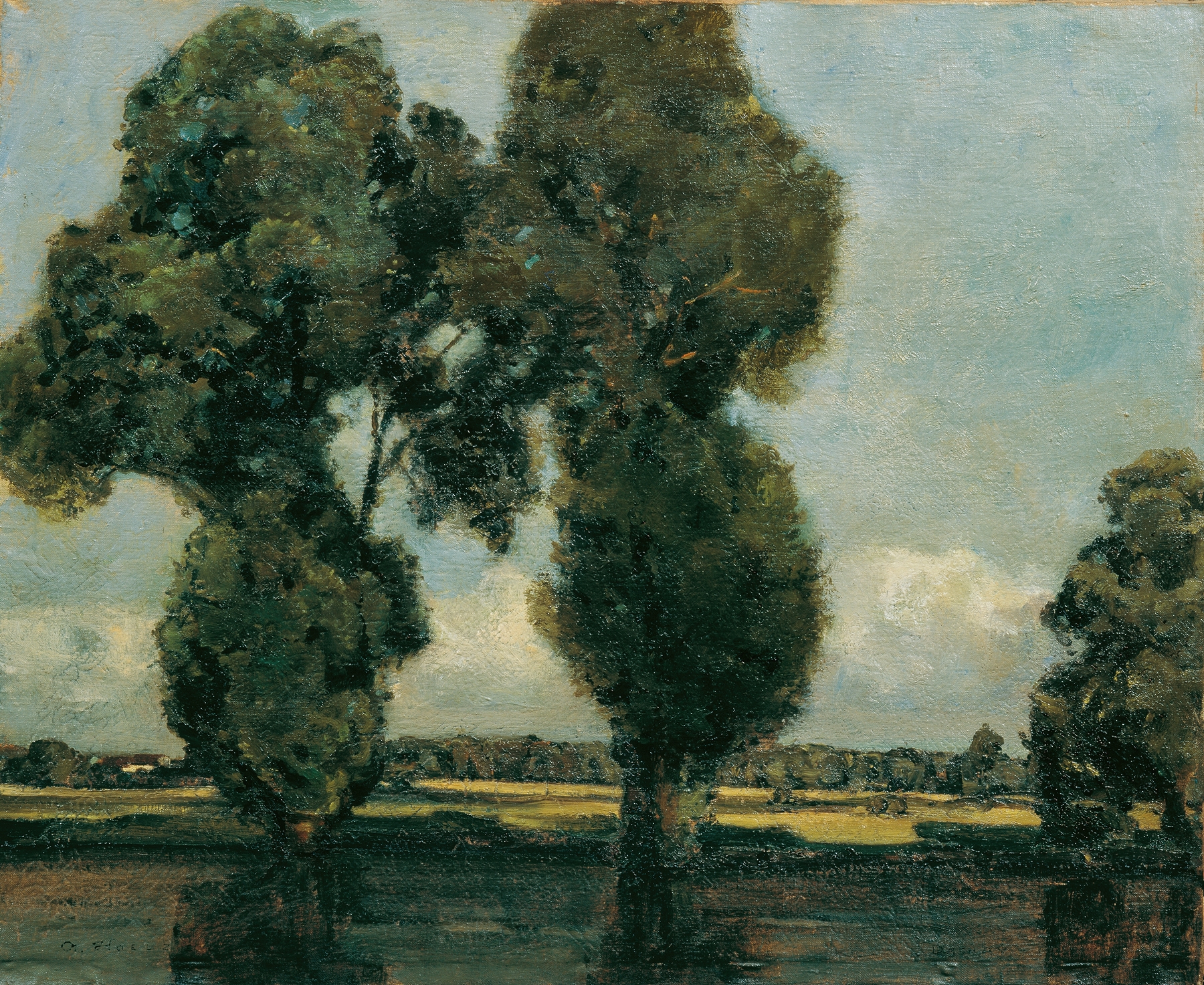Silberpappeln by Adolf Hölzel, oil on canvas depicting vibrant poplar trees and light