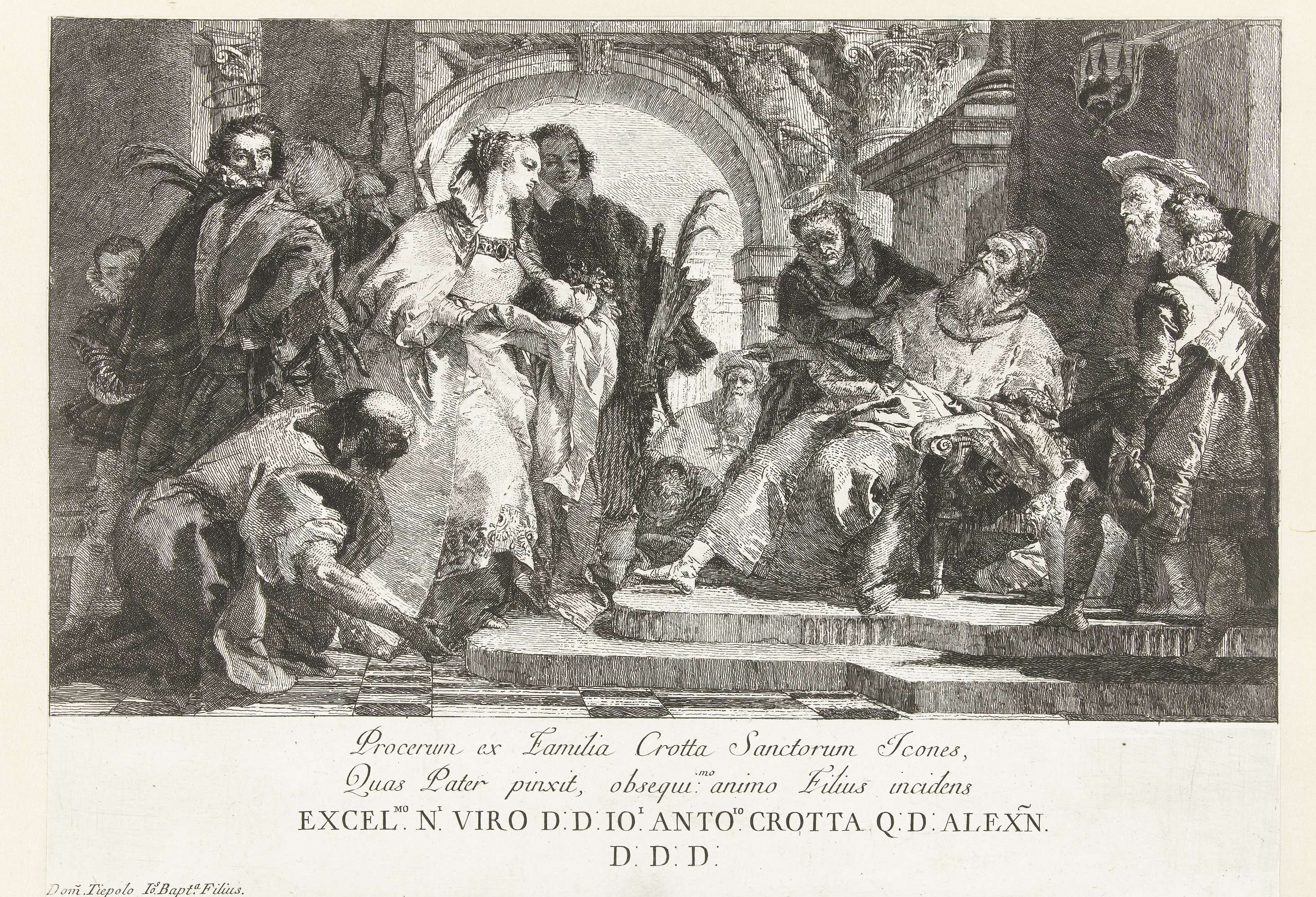 The Patron Saints of the Crotta Family, by Giovanni Domenico Tiepolo, public domain