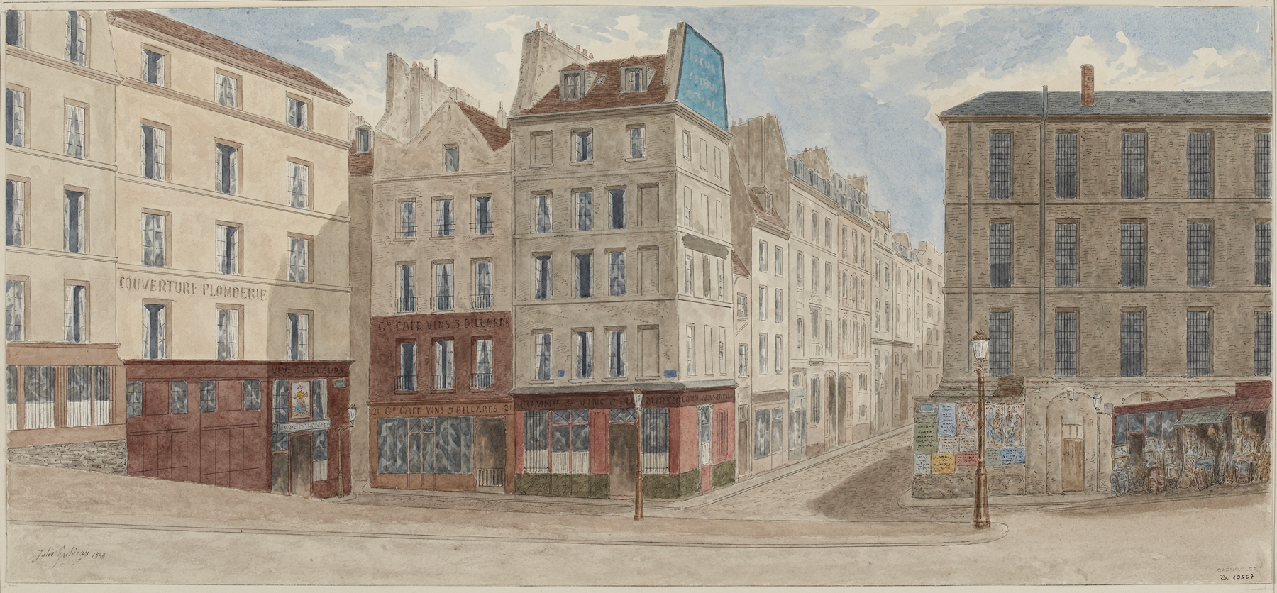 Impressionist architecture scene by Jules Gaildrau, capturing light on facades.
