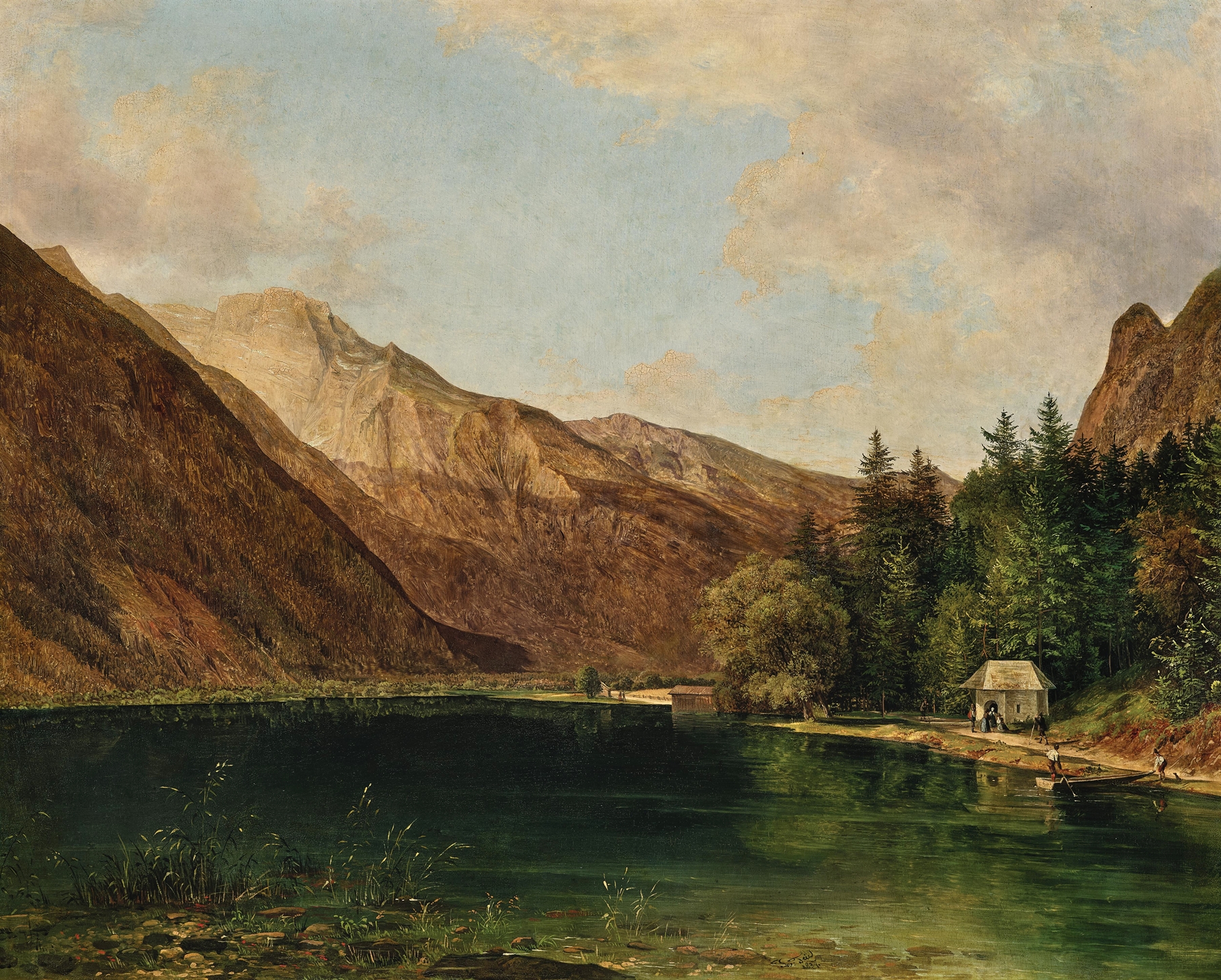 Oberer Theil des Königsees by Josef Feid, 1837, depicting mountains and water reflections.