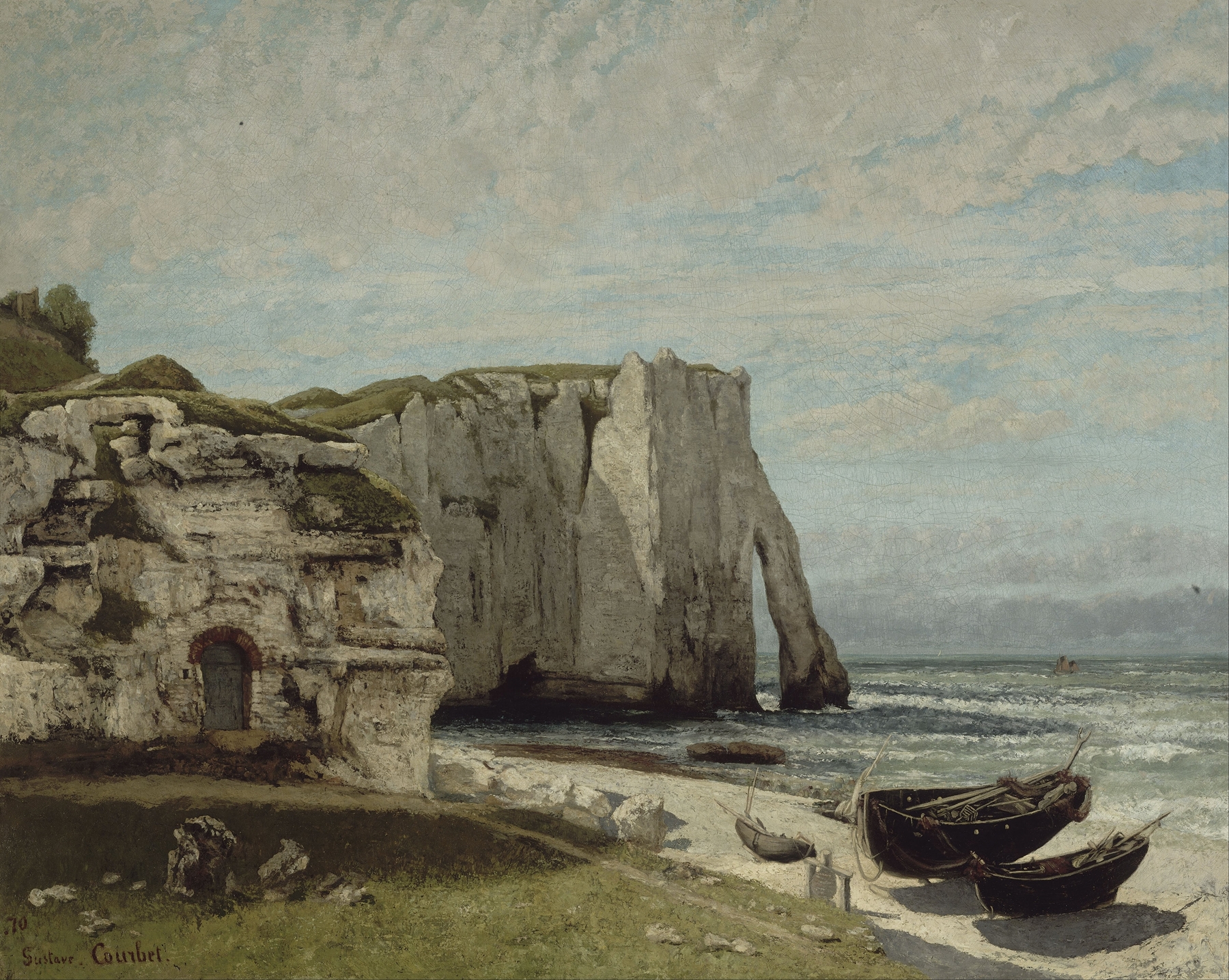The Etretat Cliffs after the Storm, by Gustave Courbet, public domain