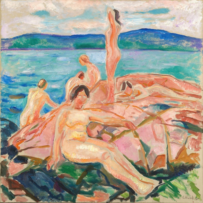 Edvard Munch's 'Midsummer' captures the essence of summer with vivid colors and emotional depth.