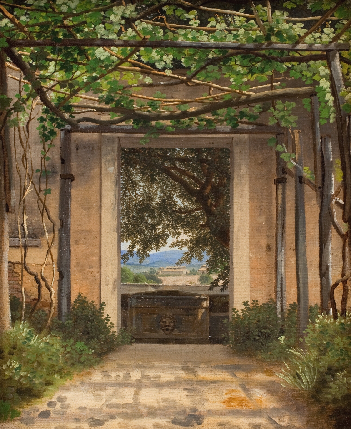 A Pergola, Italy, by Christoffer Wilhelm Eckersberg, public domain