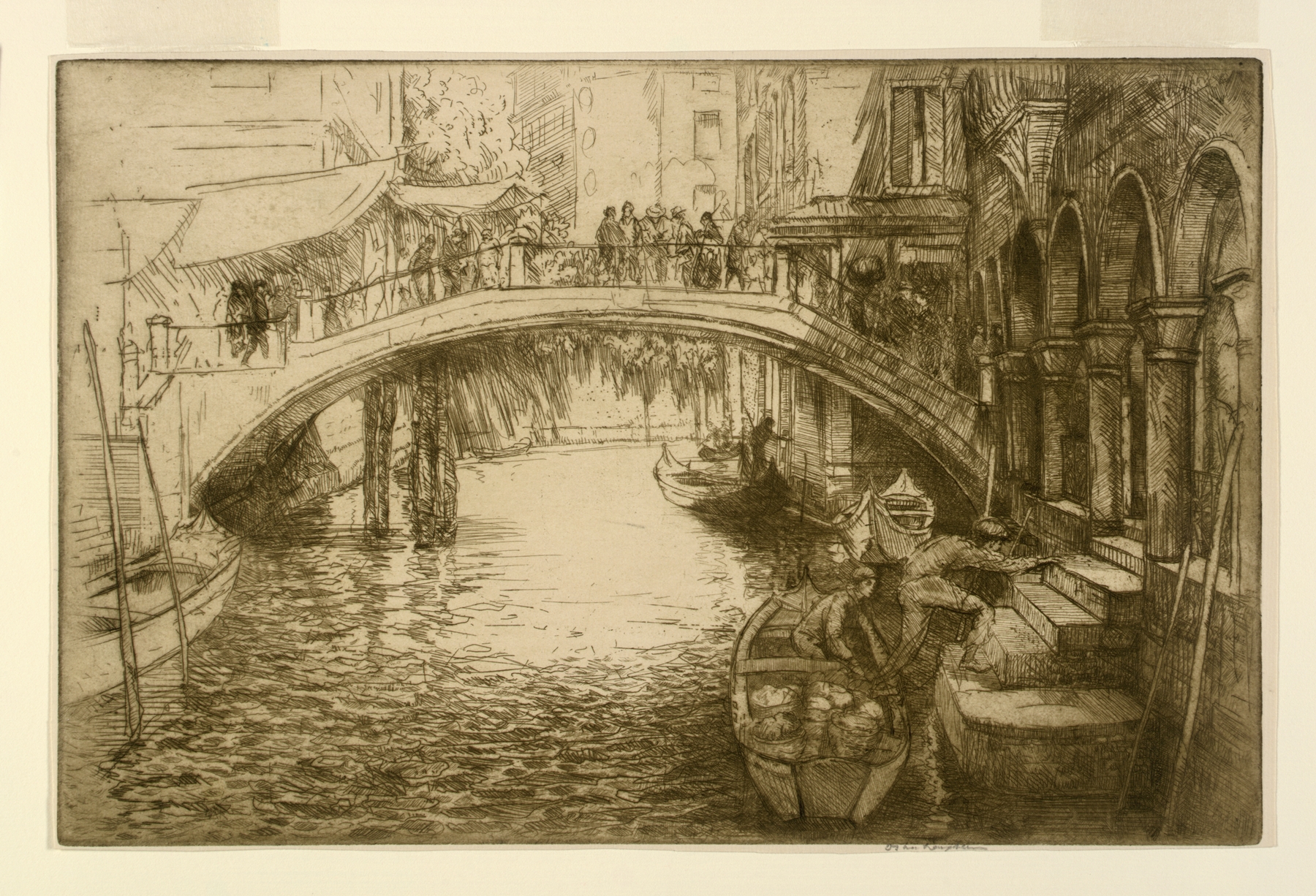 The Canal Life, an impressionist oil painting by Donald Shaw MacLaughlan, depicting serene canals in Venice.