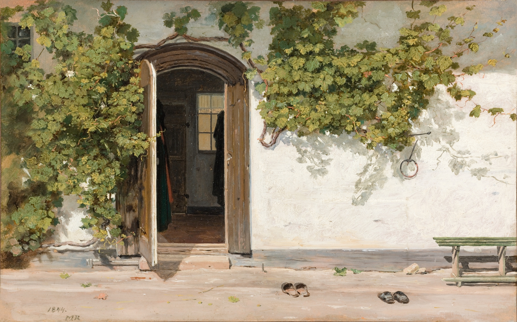 Entrance to an Inn in the Praestegarden at Hillested, by Martinus Rørbye, public domain