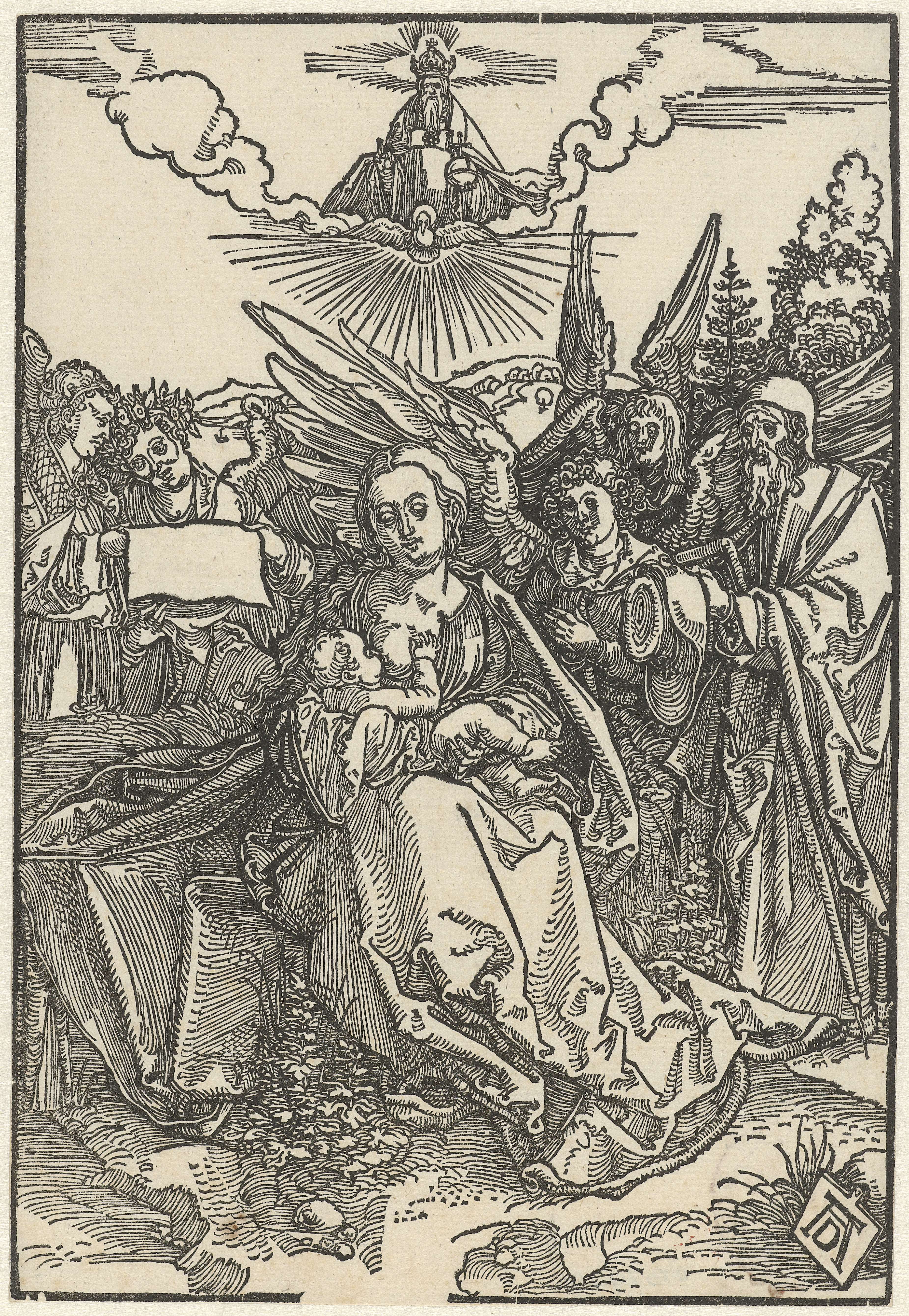 Religious scene with Mary and Christ child, paper work by Albrecht Dürer