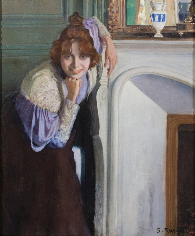 A vibrant portrait of a laughing girl by Santiago Rusiñol.