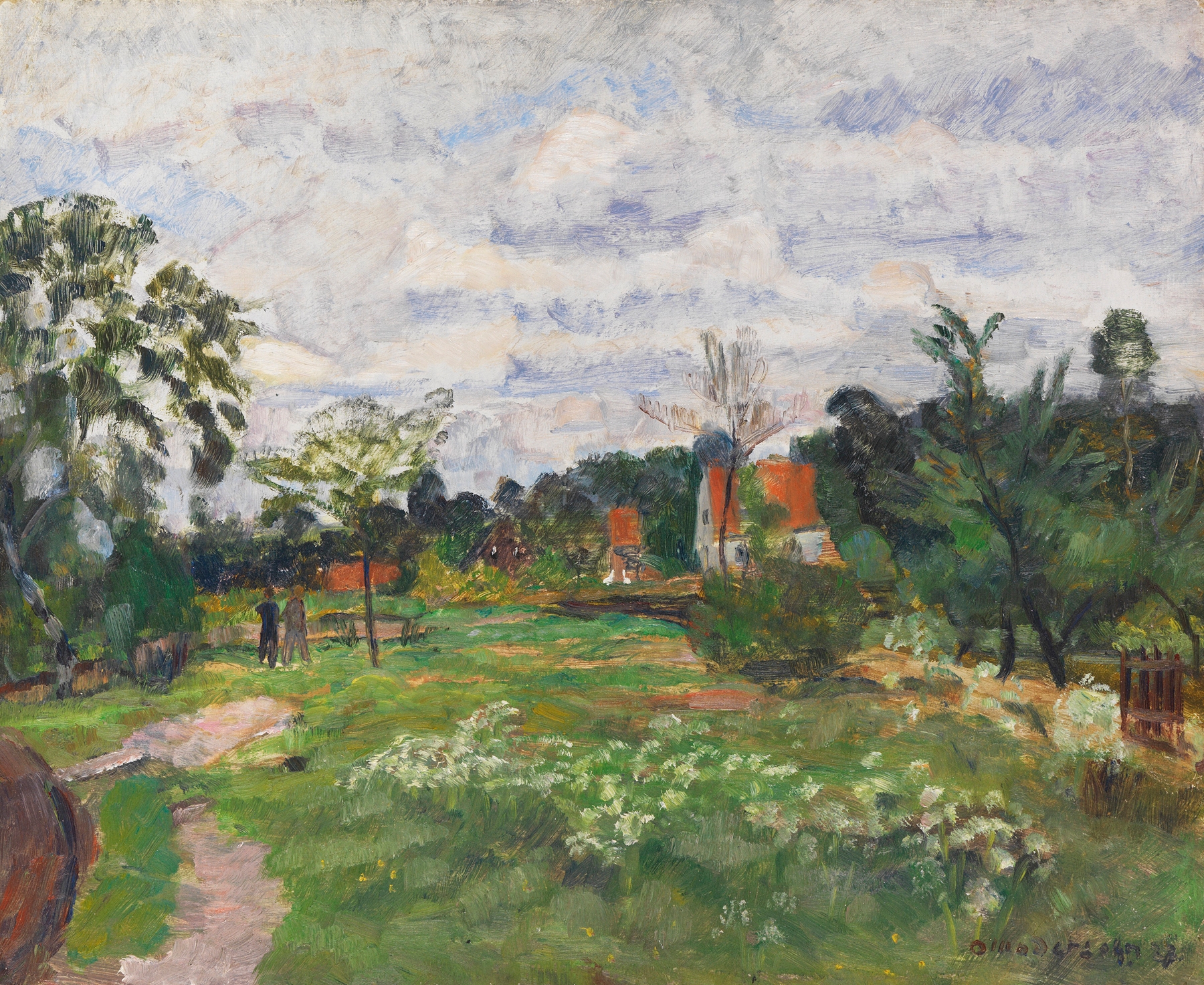 Sommerlandschaft in Quelkhorn by Otto Modersohn, impressionism, landscape