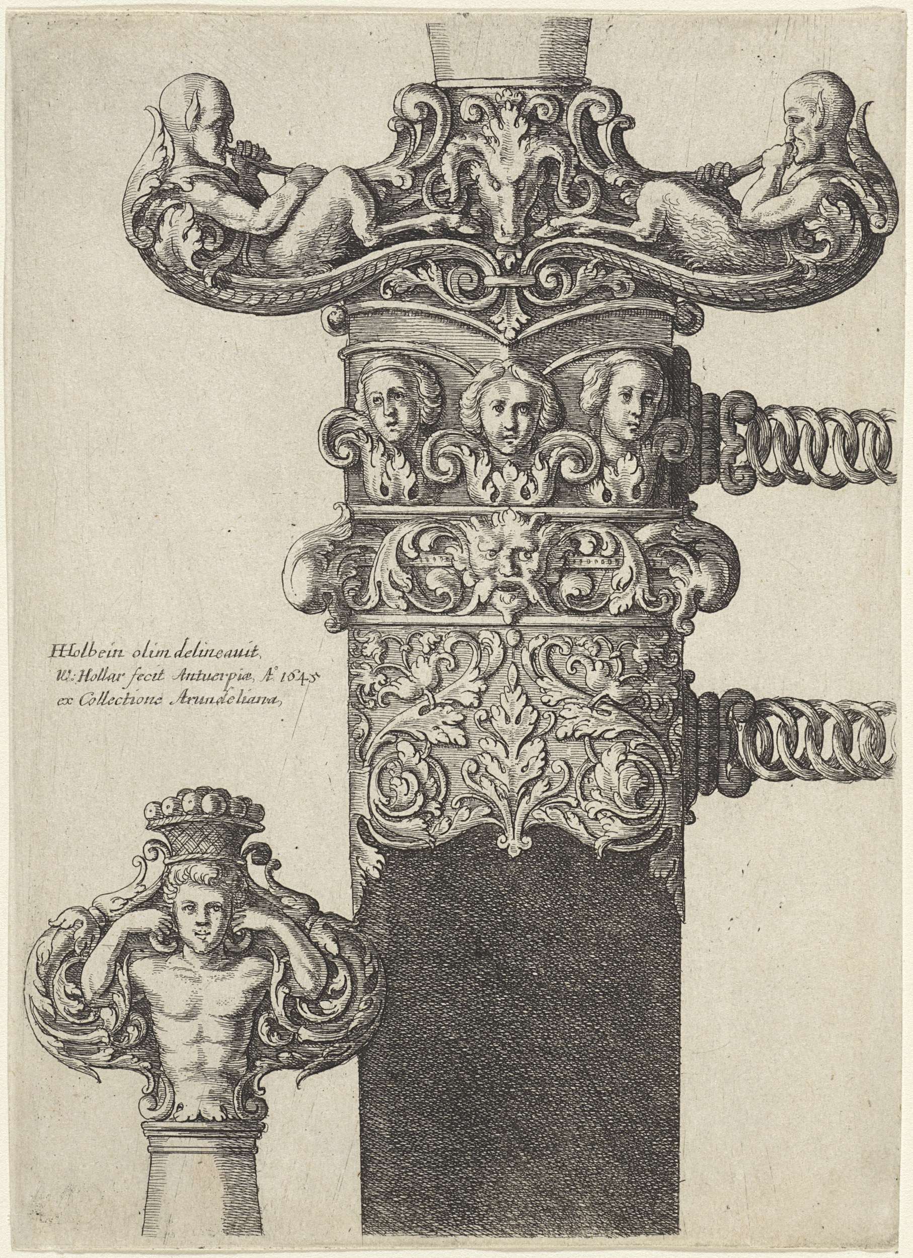 Ornamenteel ontwerp voor een dolk, by Wenceslaus Hollar, public domain