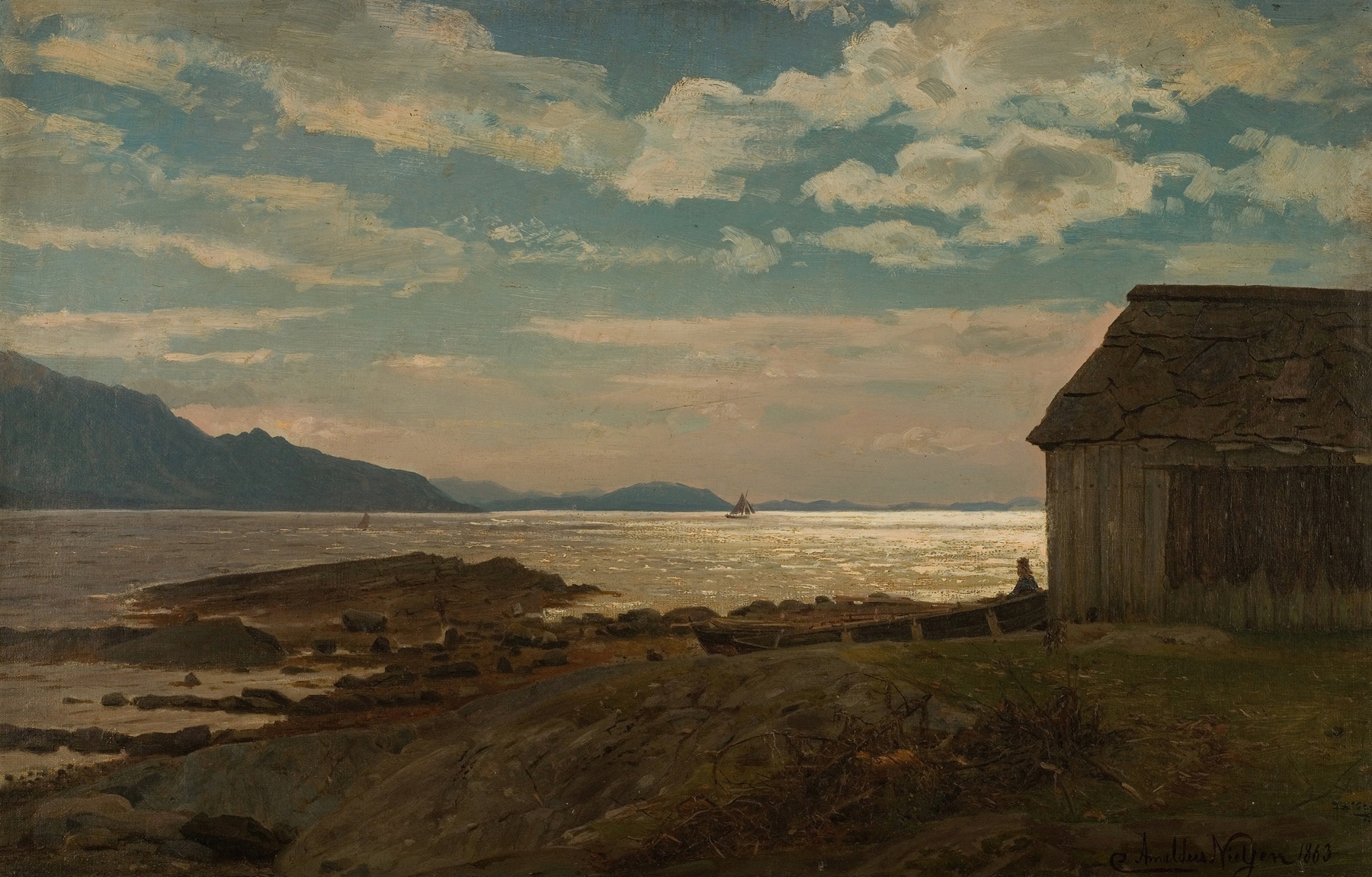 Fra Ølvestranden, Hardanger, by Amaldus Nielsen, public domain