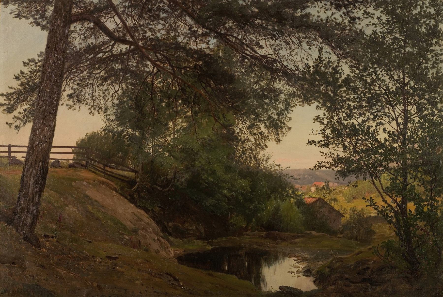 Mellom trærne. Lervik, Stord, by Amaldus Nielsen, public domain