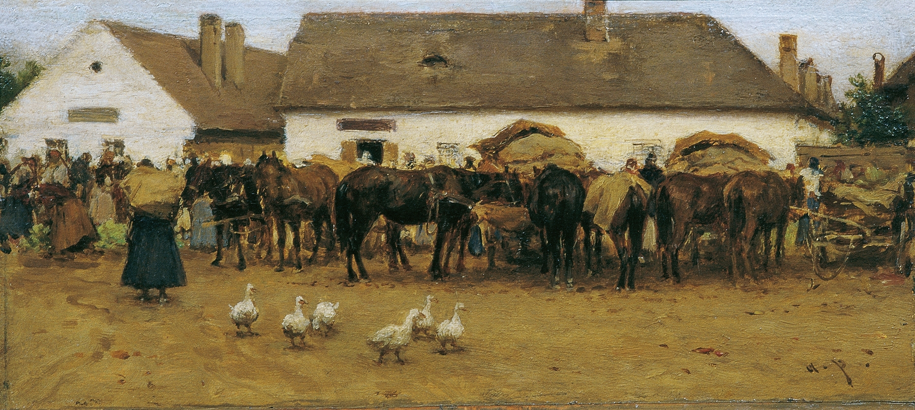 Markt in Szolnok, by August von Pettenkofen, public domain
