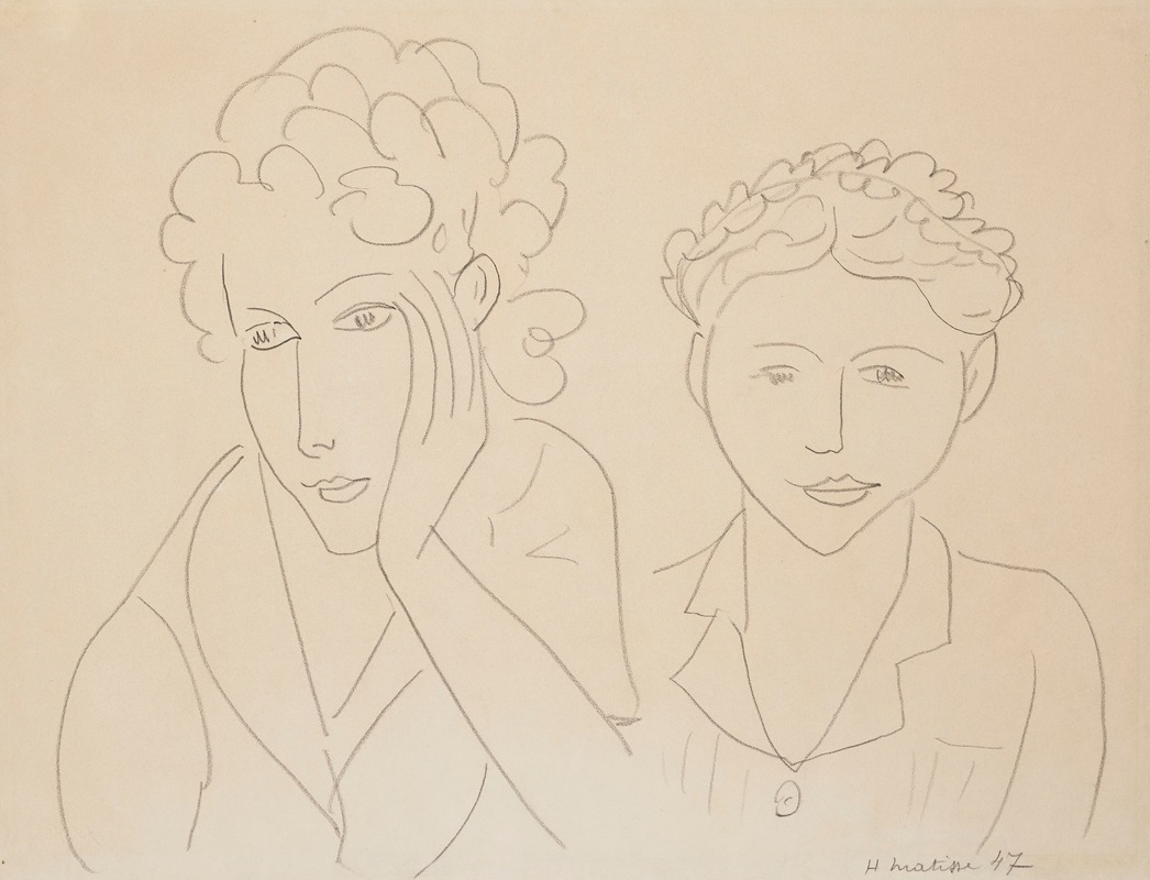 Two women in vibrant colors, showcasing Henri Matisse's unique style.