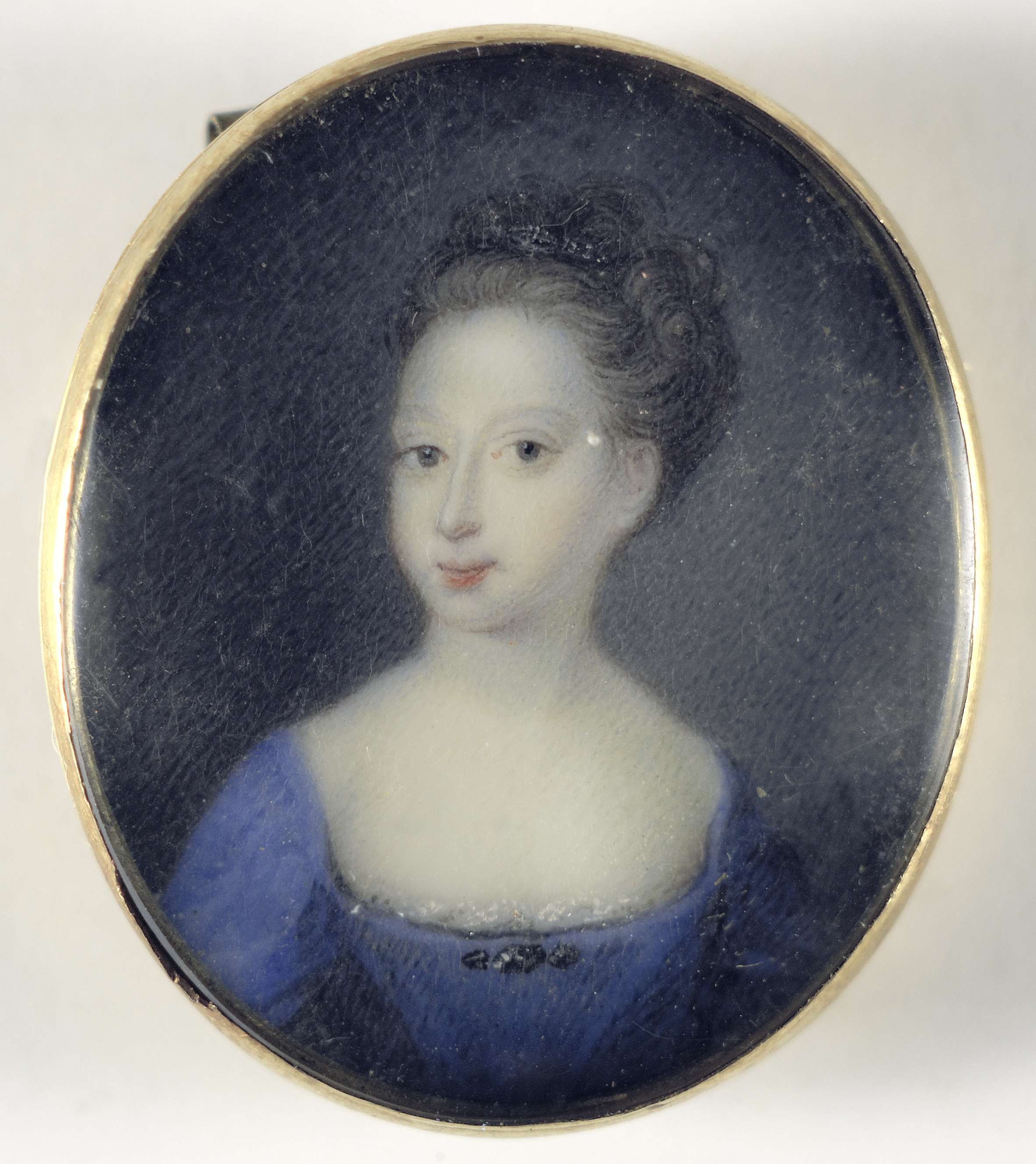 Ivory portrait by Unknown Artist of a young girl in regal attire.