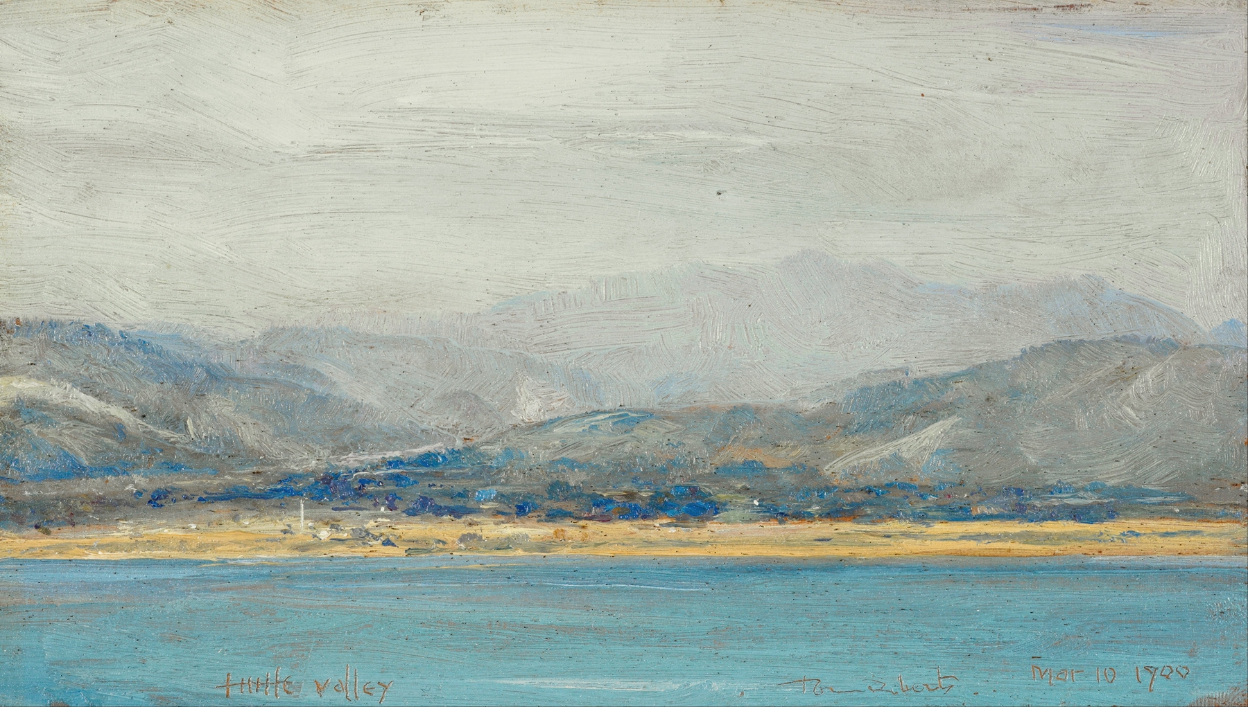 Hutt Valley by Tom Roberts, oil on canvas, depicting rolling hills and light in nature.
