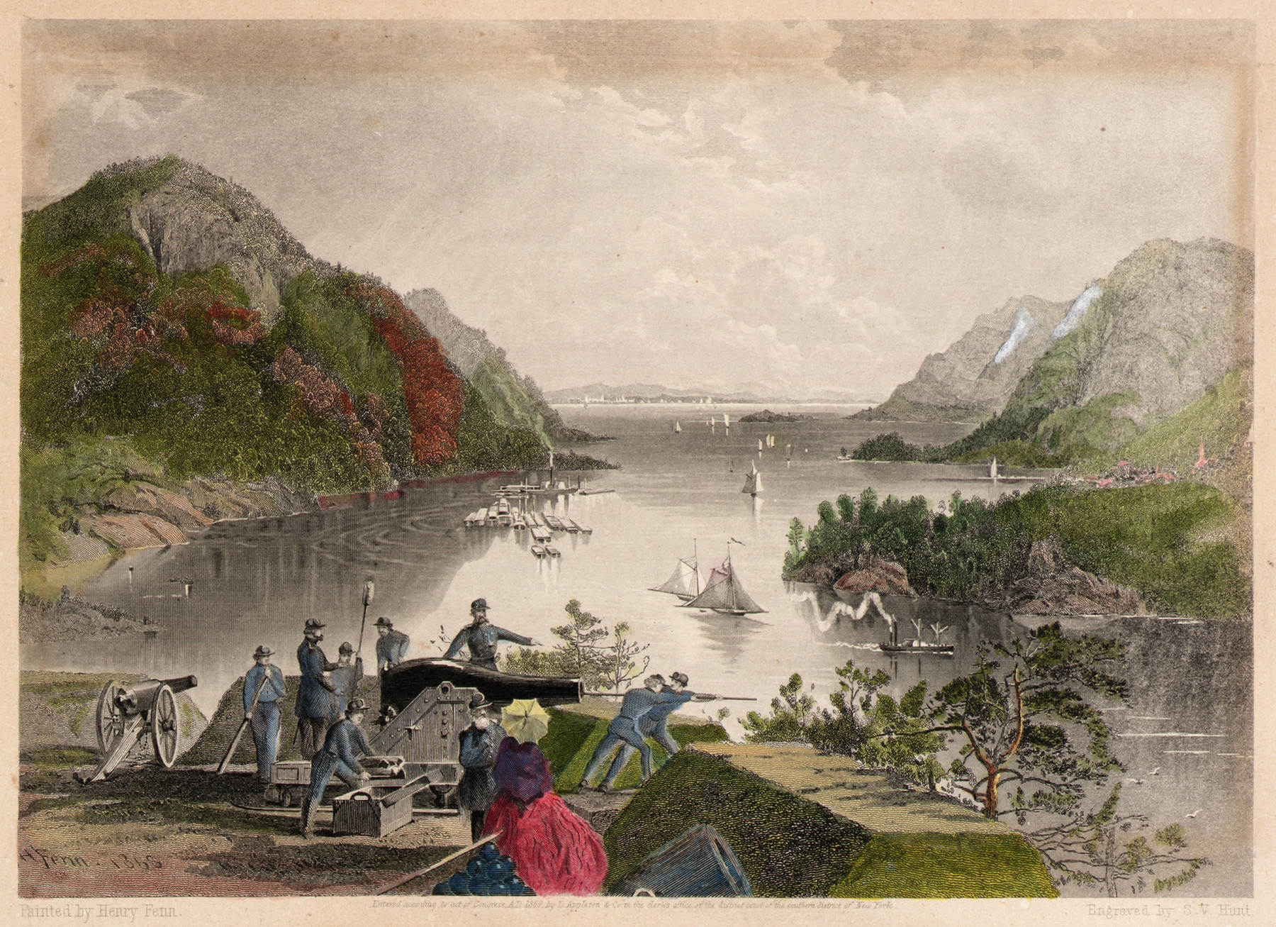 Landscape of West Point and the Highlands by Samuel Valentine Hunt, oil on canvas