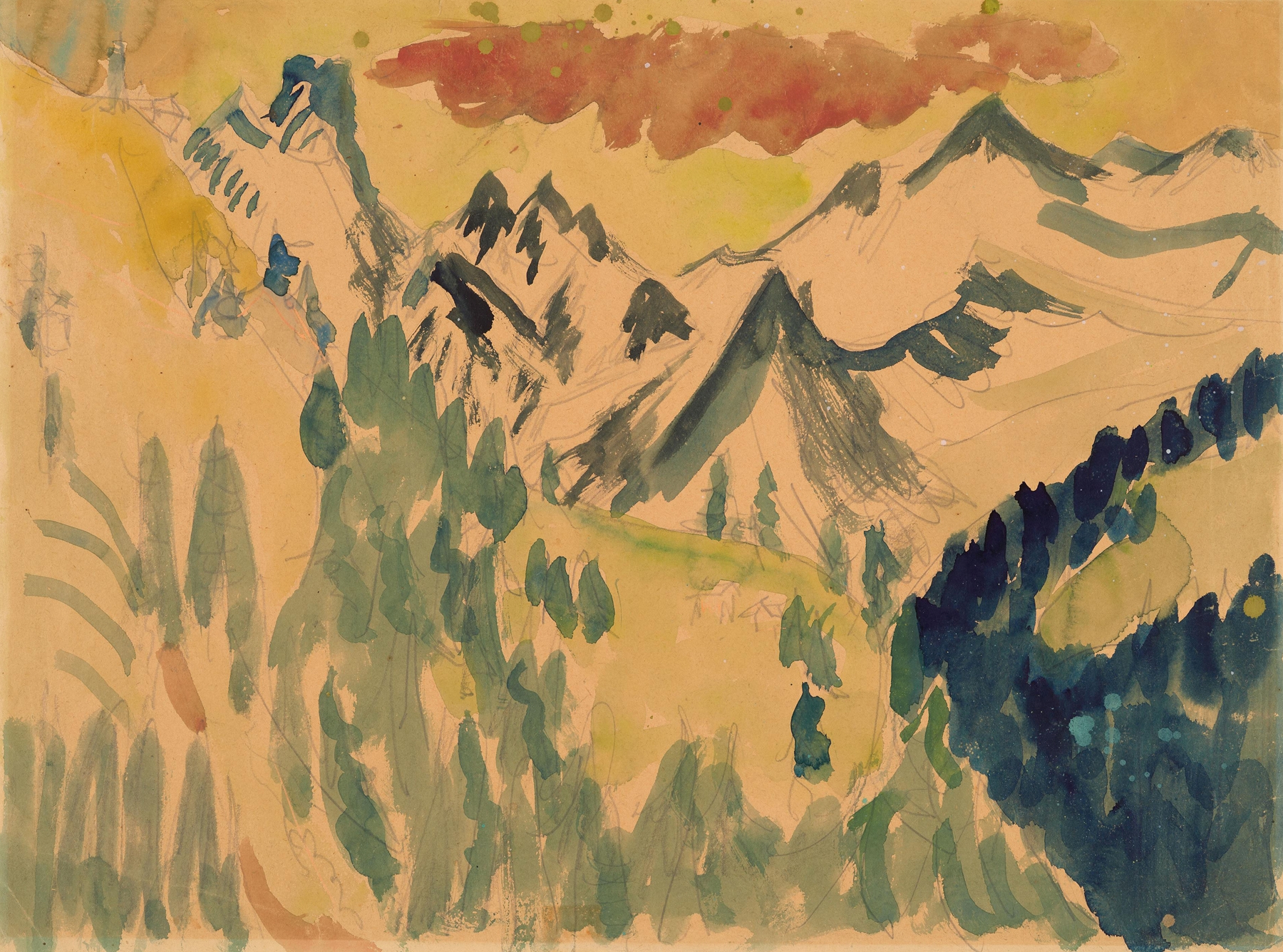 Davoser Berglandschaft Vermutlich, by Ernst Ludwig Kirchner, public domain