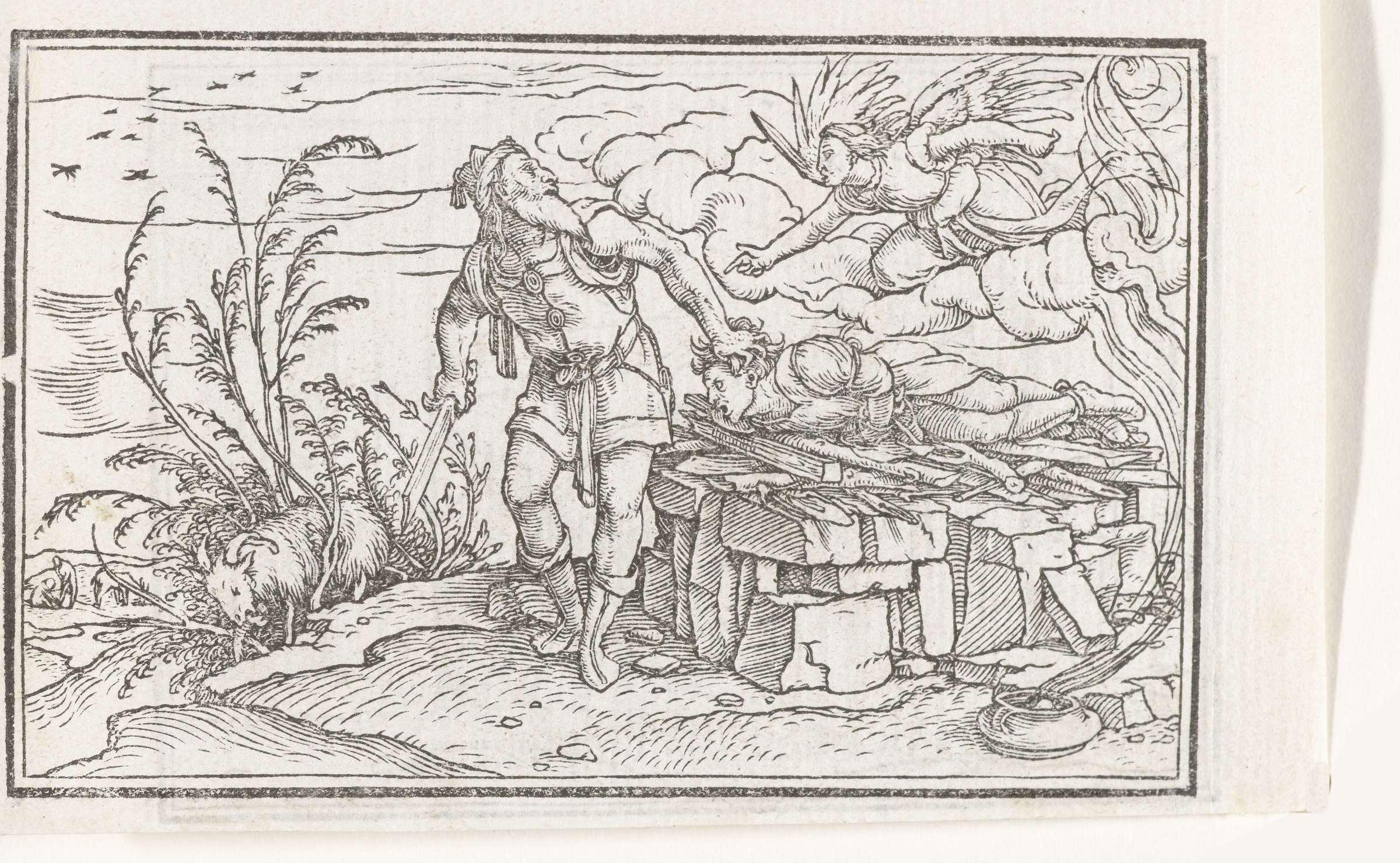 Abraham offert zijn zoon Isaac, by Hans Holbein (II), public domain