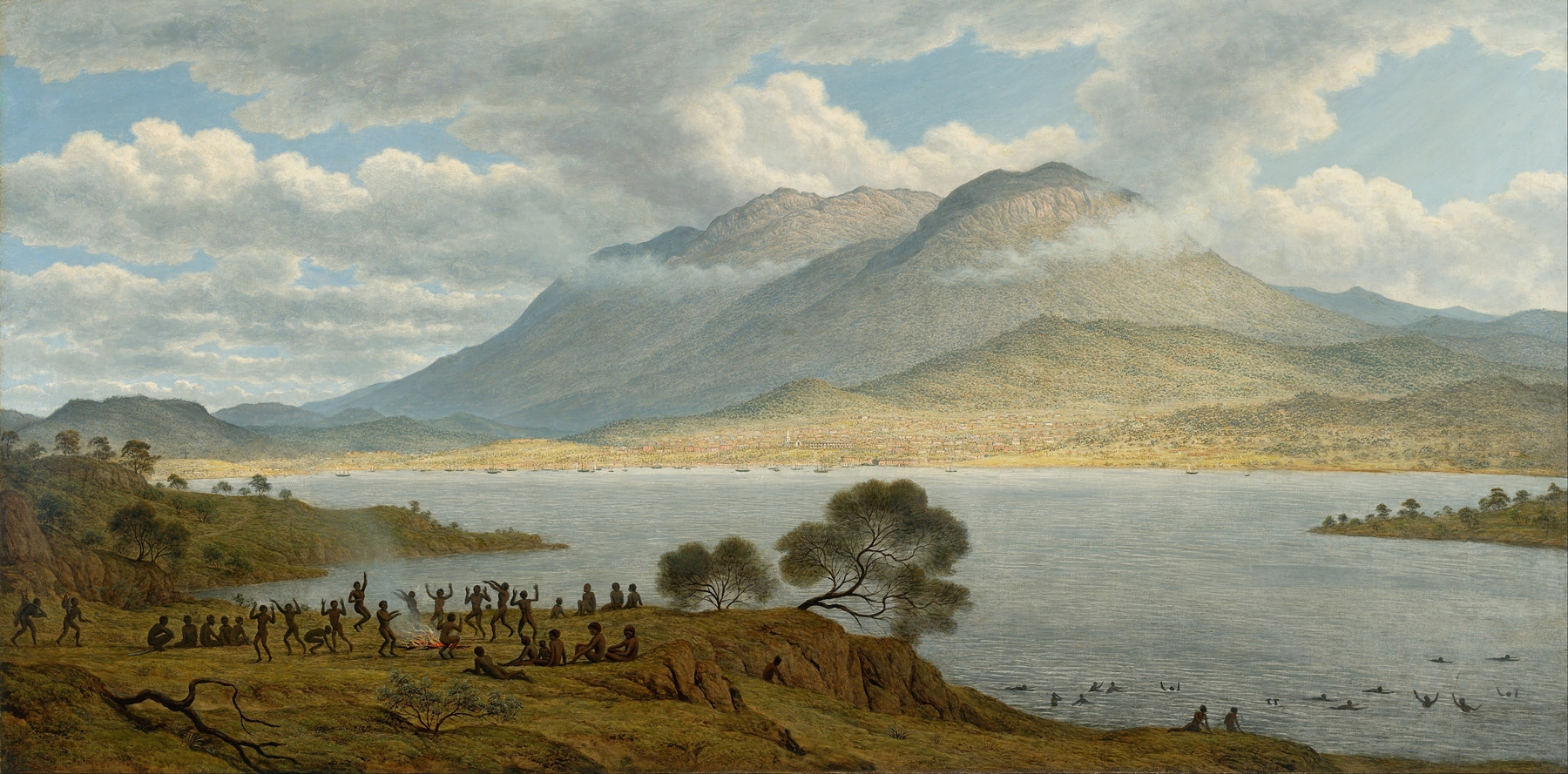 Landscape of Mount Wellington and Hobart Town by John Glover, unknown medium