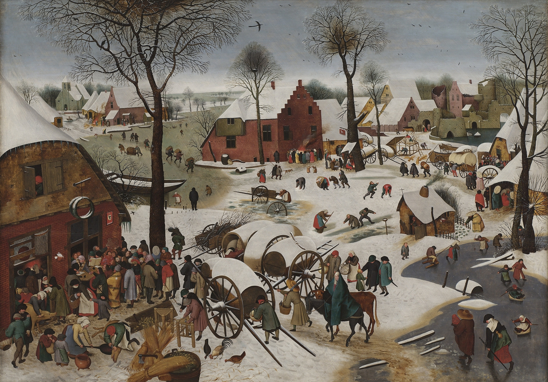 The Census at Bethlehem, After Pieter Brueghel the Elder, by Pieter Brueghel The Younger, public domain