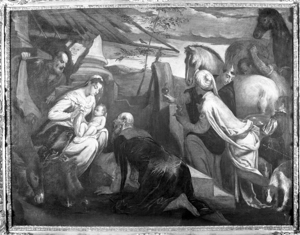 The Adoration of the Magi, by Jacopo Bassano the Elder, public domain